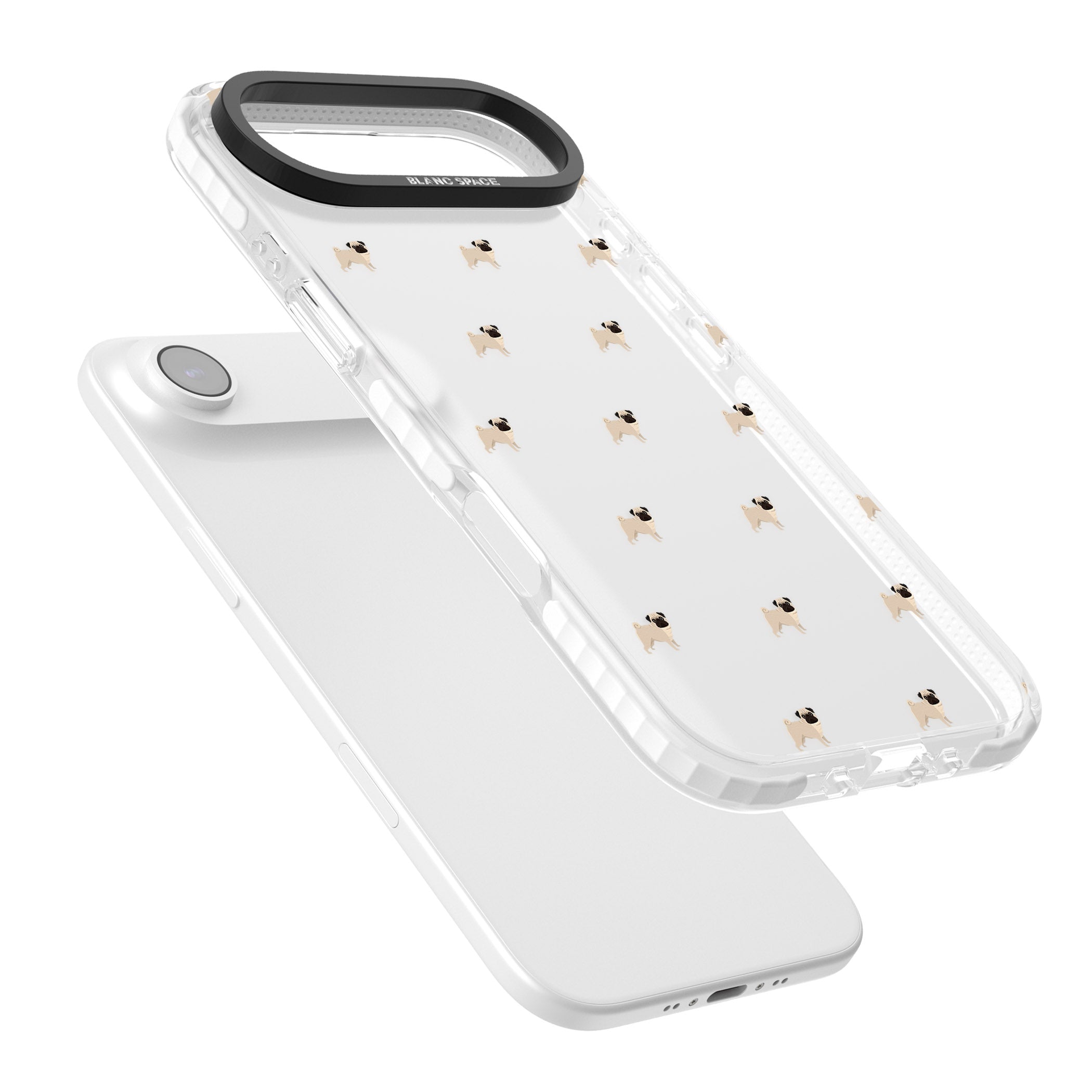 Pug Pattern iPhone 17 Air Impact Clear Phone Case Colours