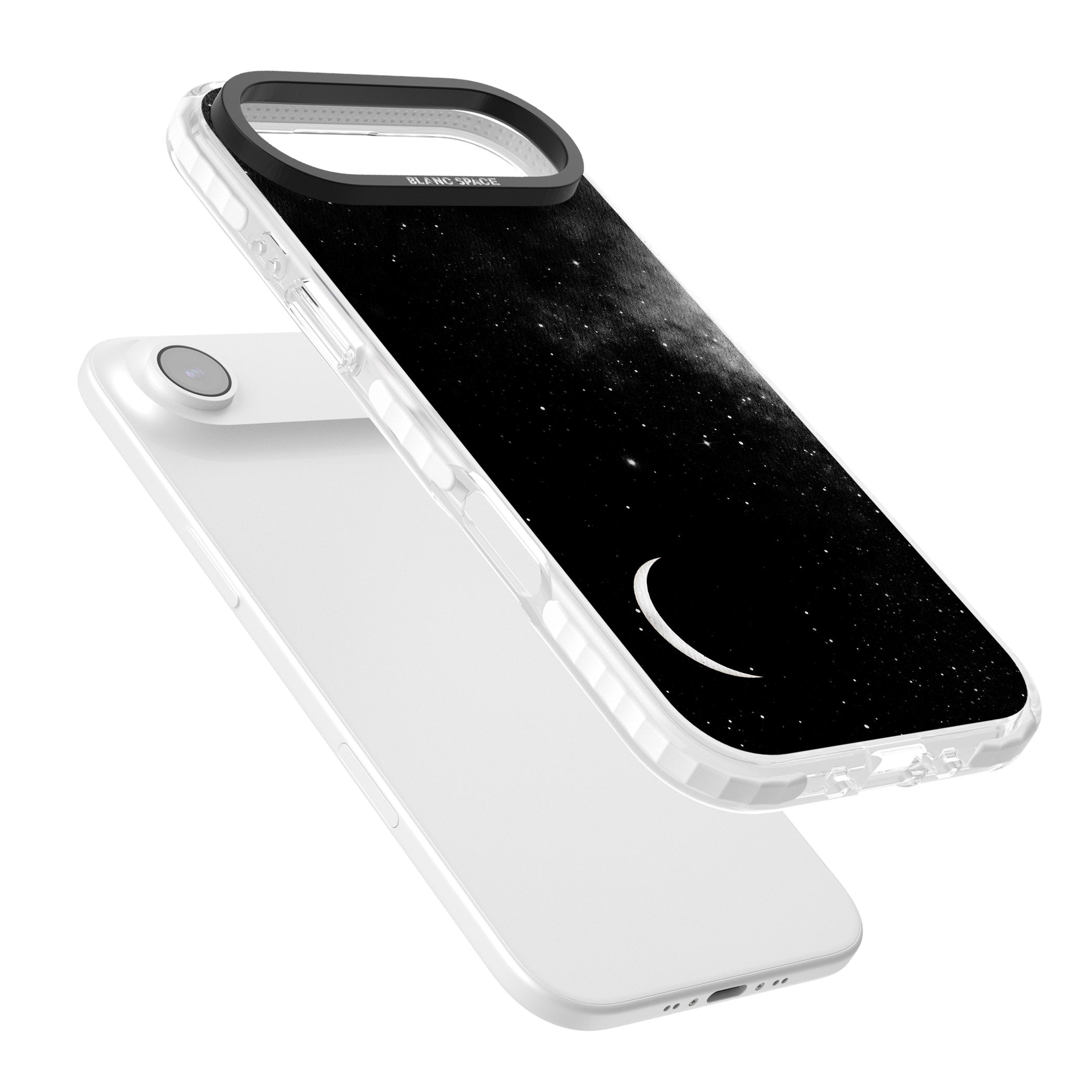 Night Sky Galaxies: Crescent Moon iPhone 17 Air Impact Clear Phone Case Colours