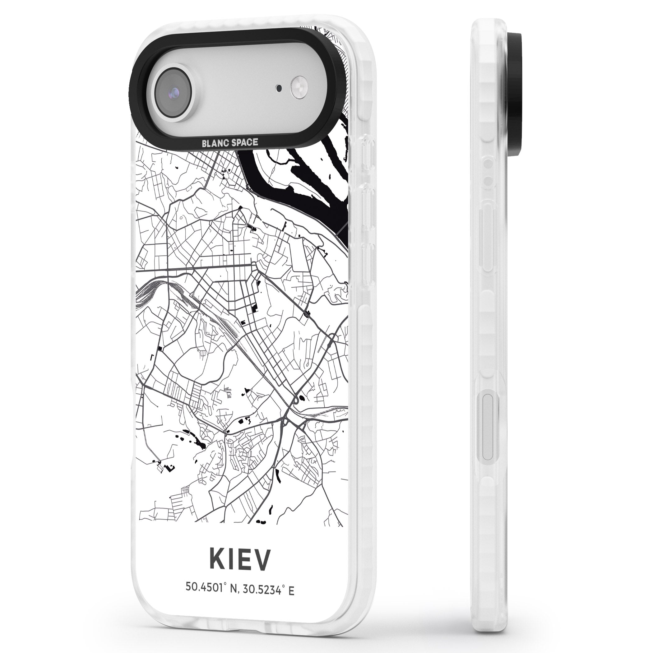 Kiev Map iPhone 17 Air Impact Clear Phone Case Side Profile