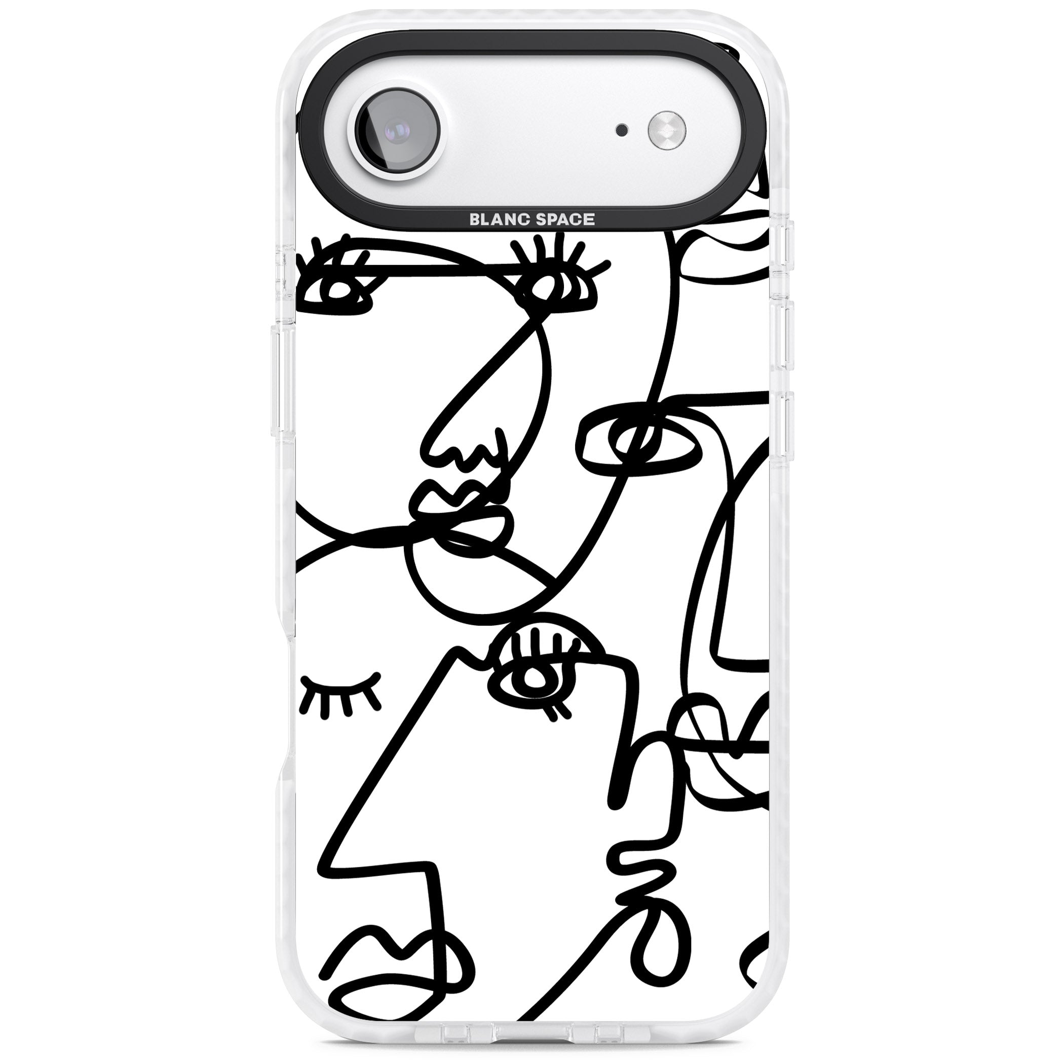 Abstract Line Art Black White iPhone 17 Air Impact Clear Phone Case