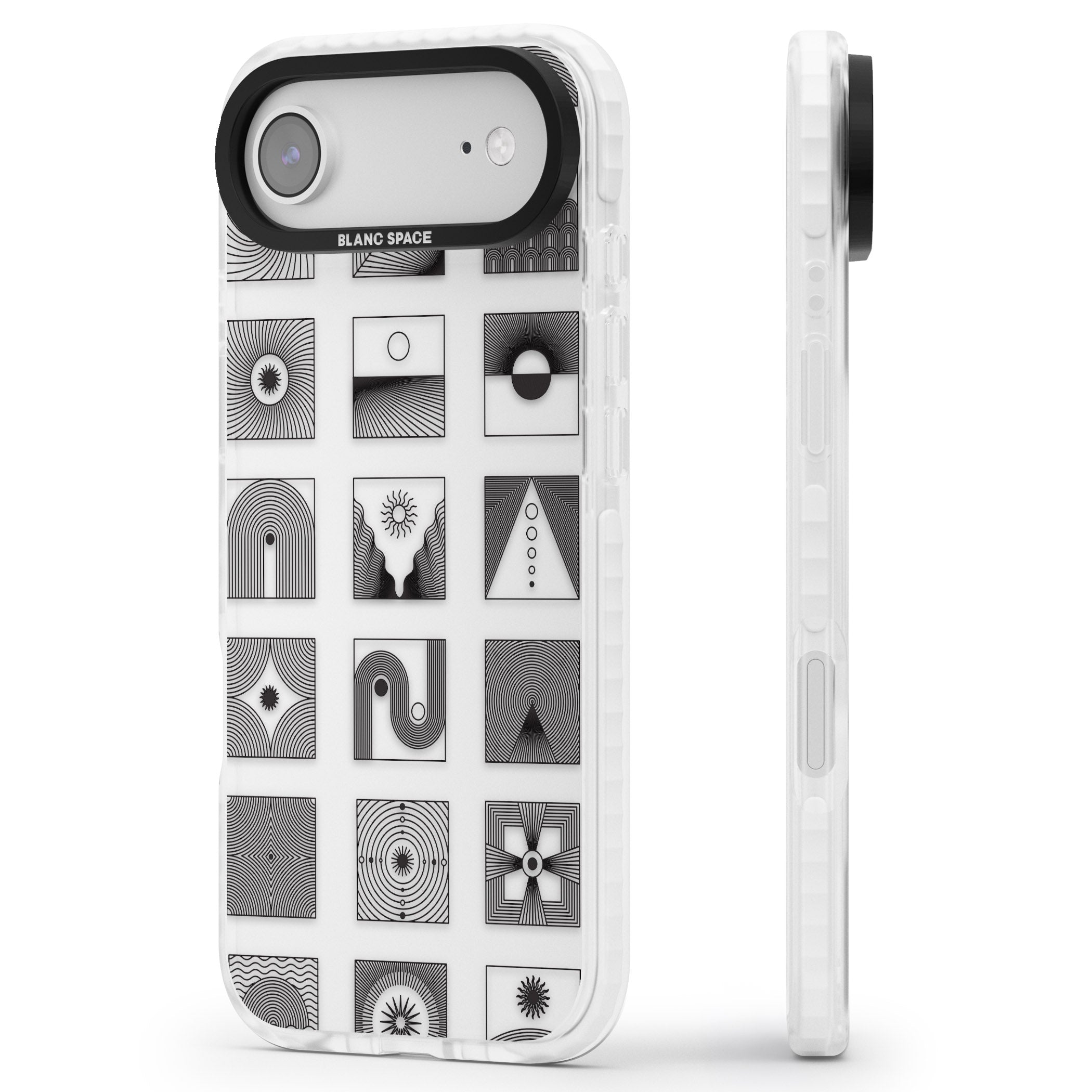 Abstract Geometric iPhone 17 Air Impact Clear Phone Case Side Profile