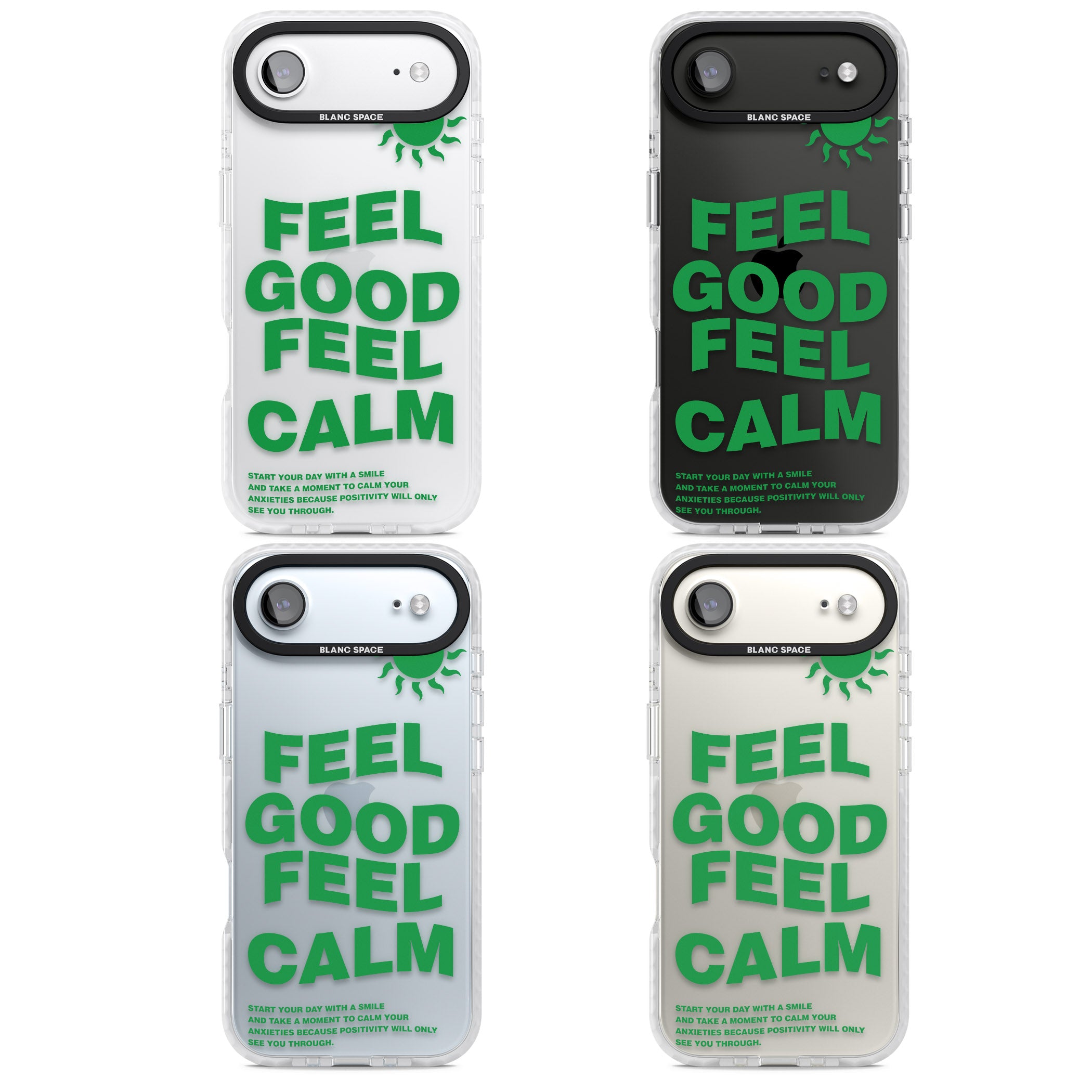 Feel Good Feel Calm (Green) iPhone 17 Air Impact Clear Phone Case APT Impact Protection