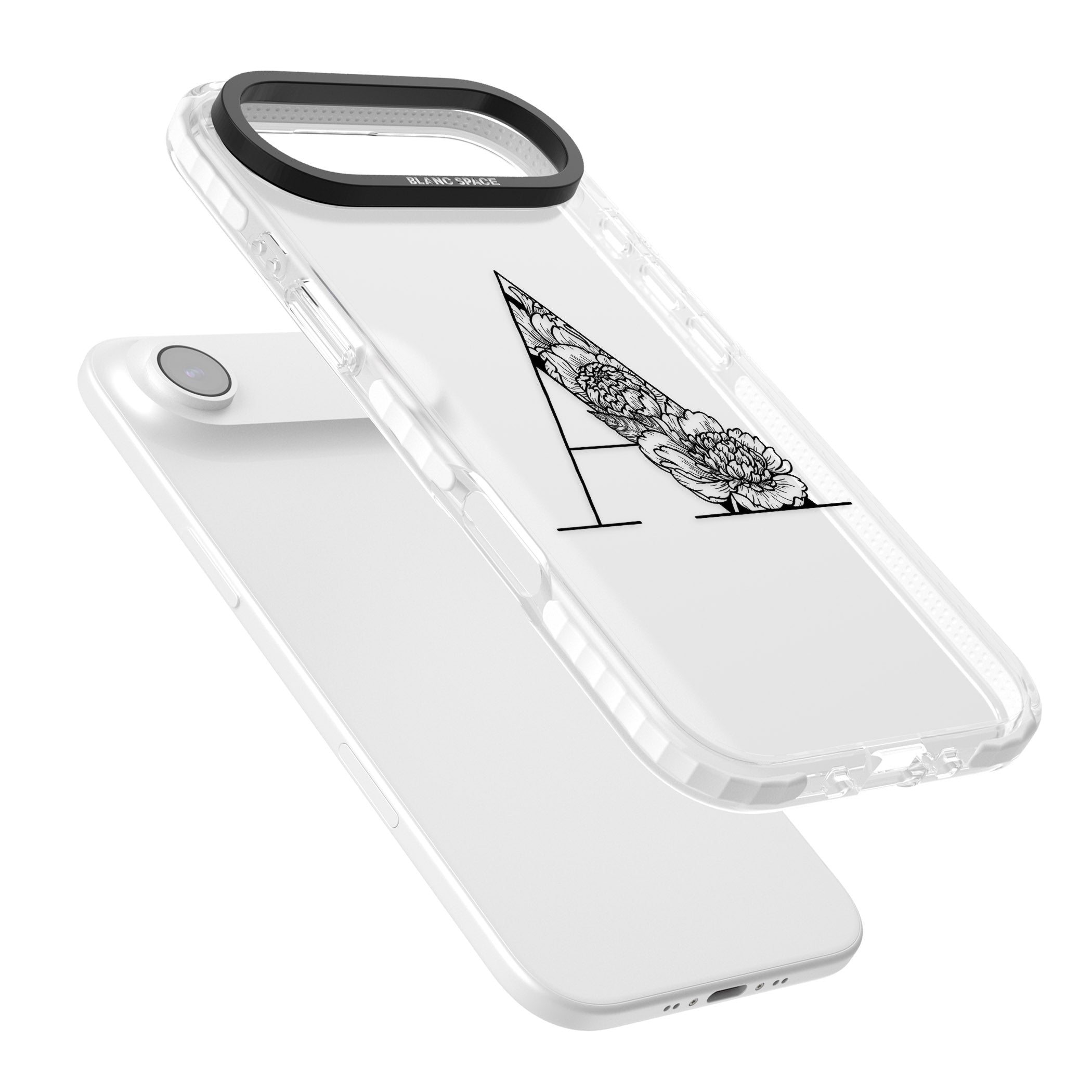 Personalised Floral Monogram iPhone 17 Air Impact Clear Phone Case Colours