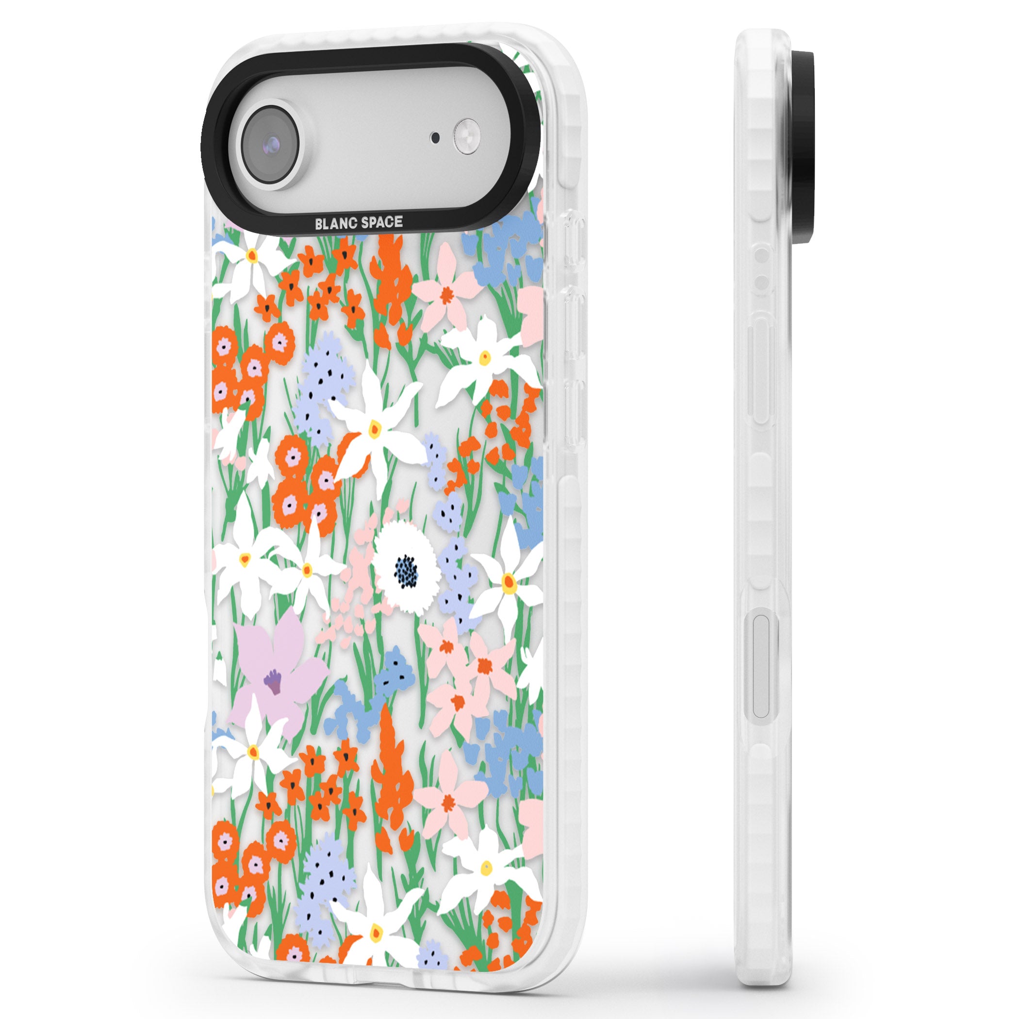 Floral Bouquet: Vibrant Blooms iPhone 17 Air Impact Clear Phone Case Side Profile