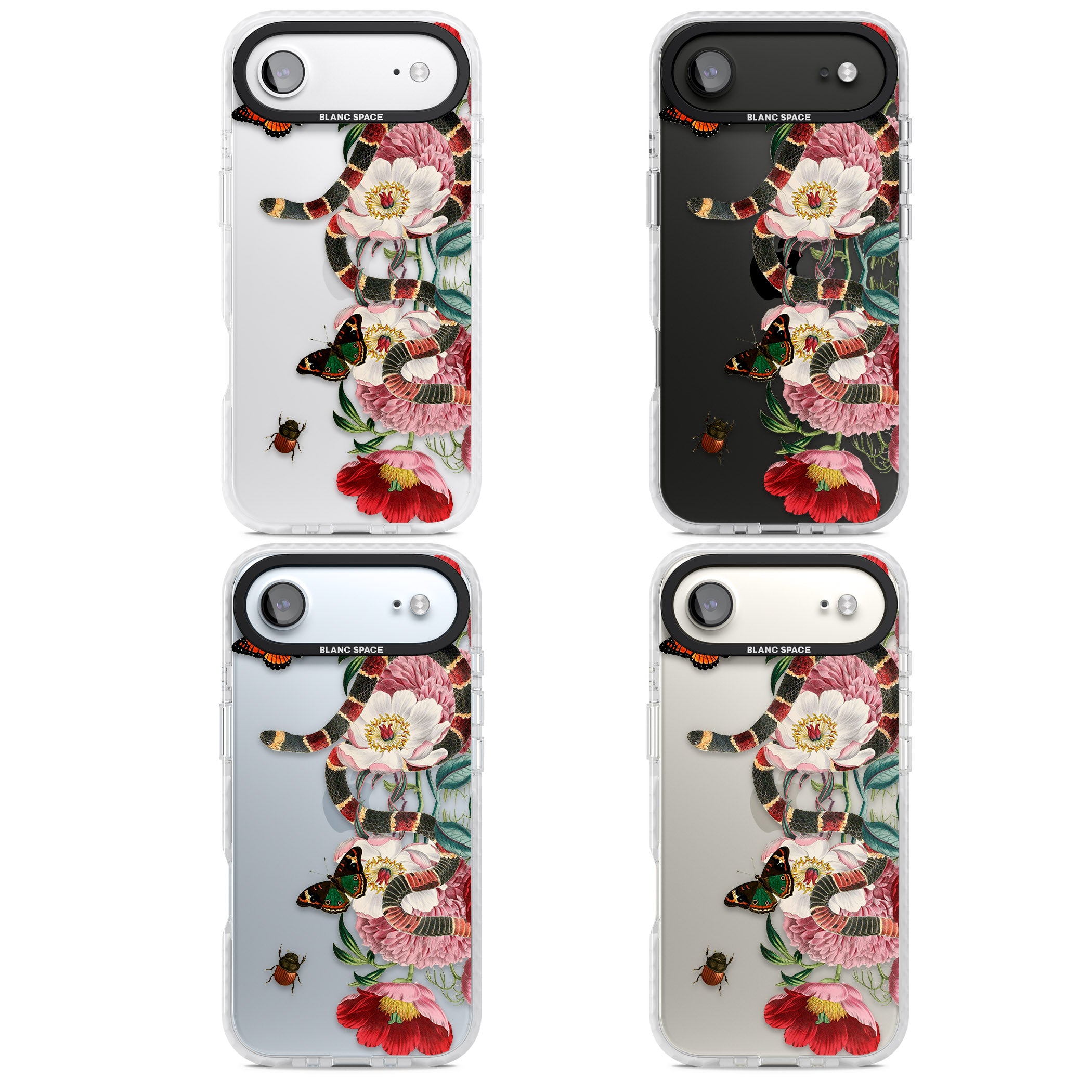 Floral Snake iPhone 17 Air Impact Clear Phone Case APT Impact Protection