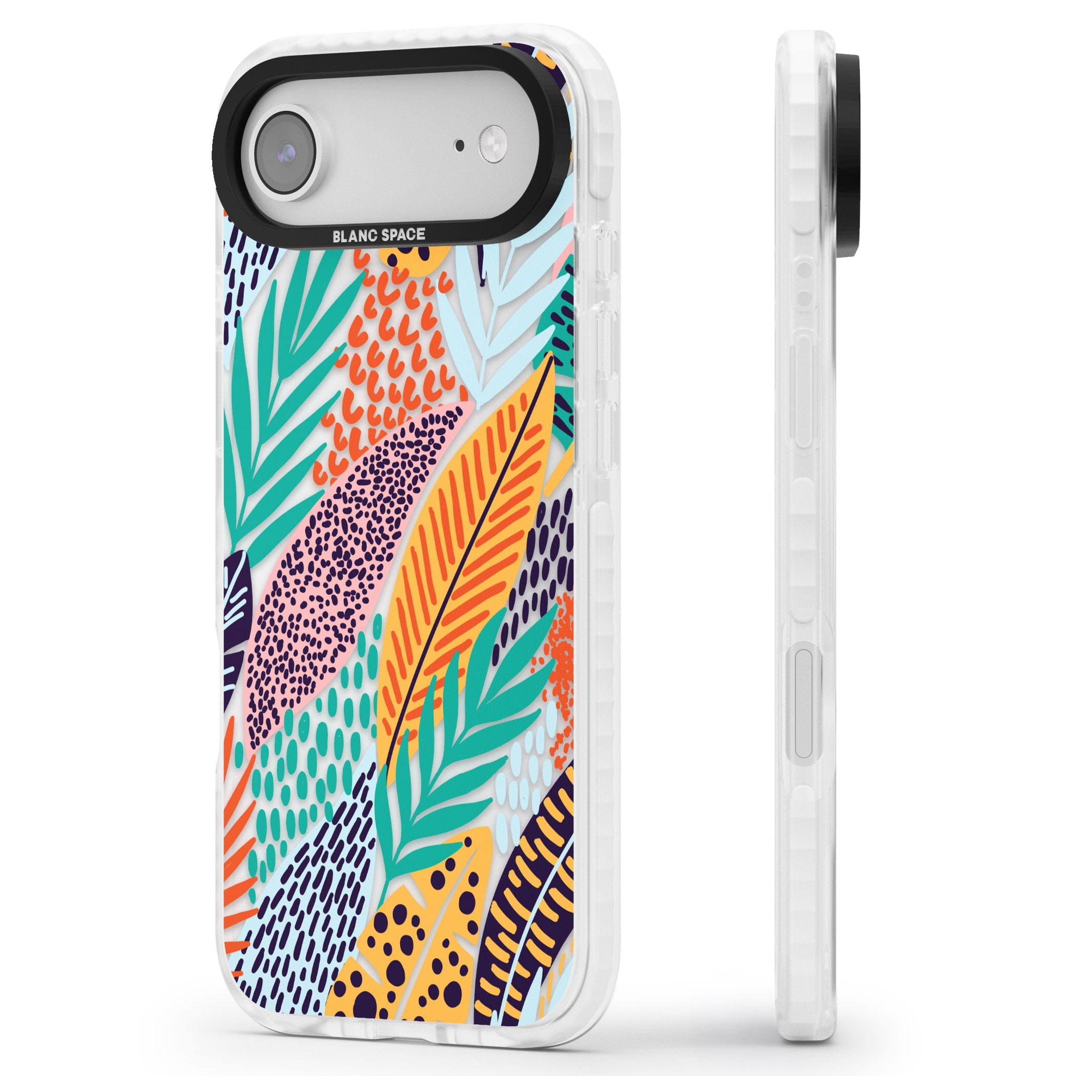 Colourful Leaves Mixture iPhone 17 Air Impact Clear Phone Case Side Profile