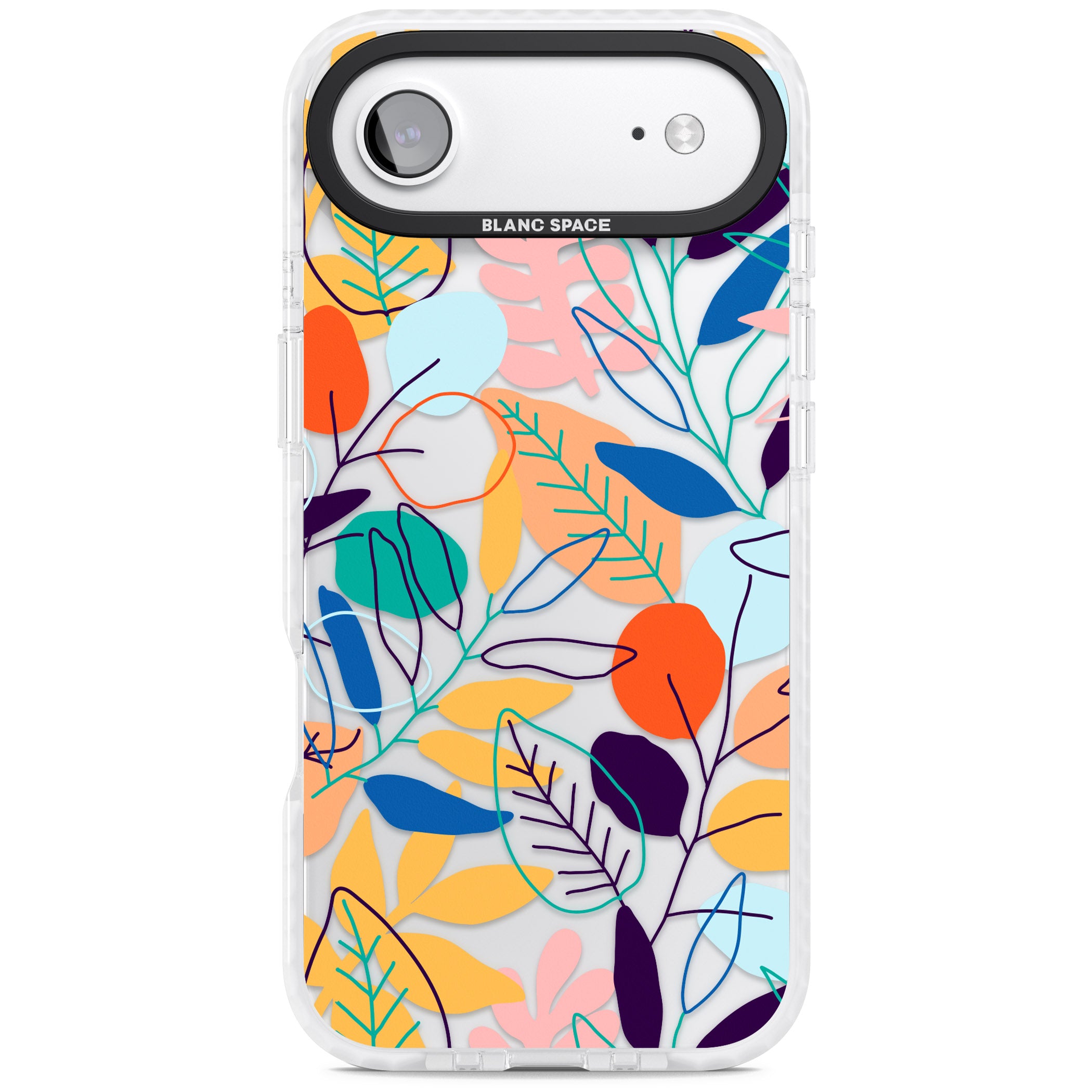 Abstract Line Drawn Leaves iPhone 17 Air Impact Clear Phone Case