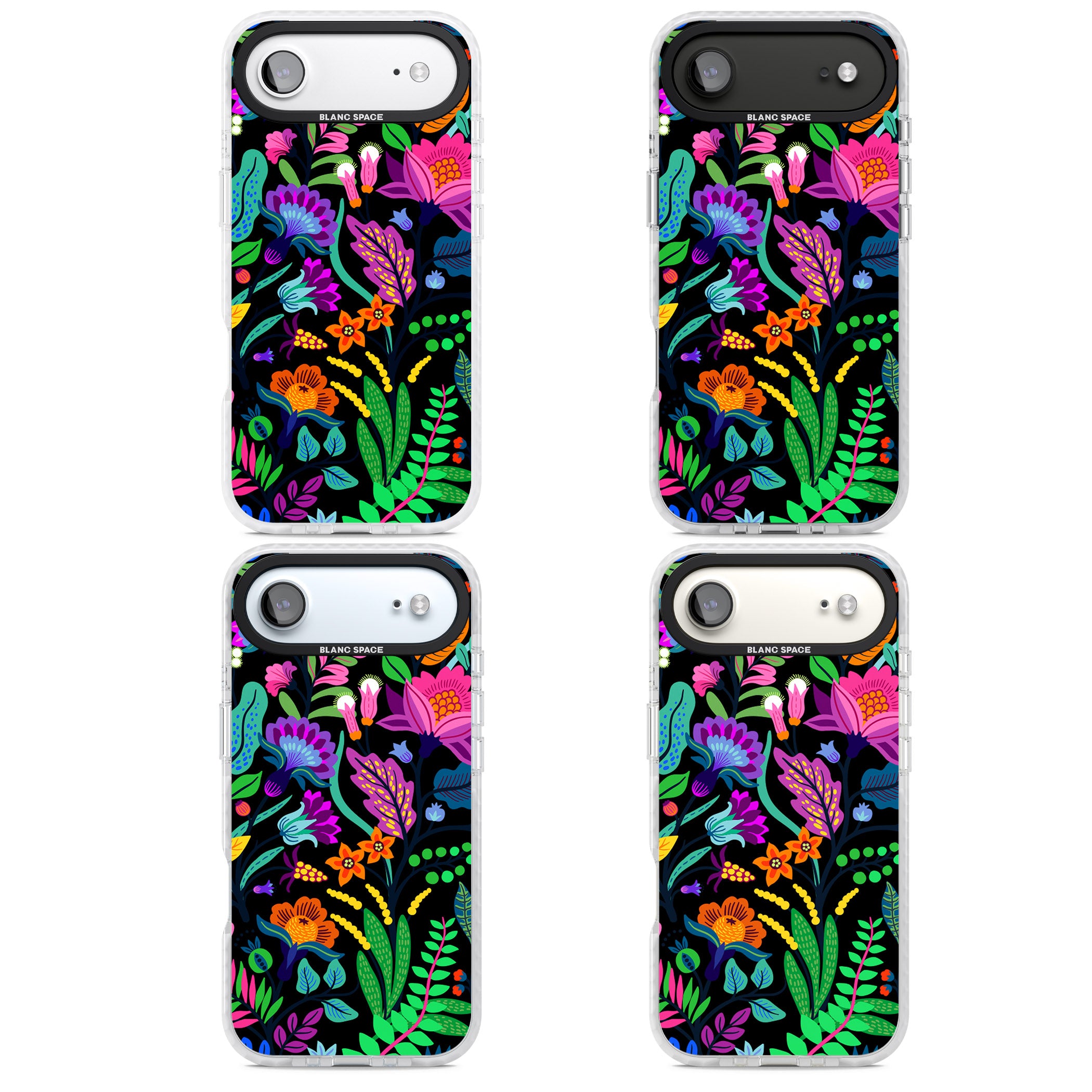 Floral Vibe (Black) iPhone 17 Air Impact Clear Phone Case APT Impact Protection