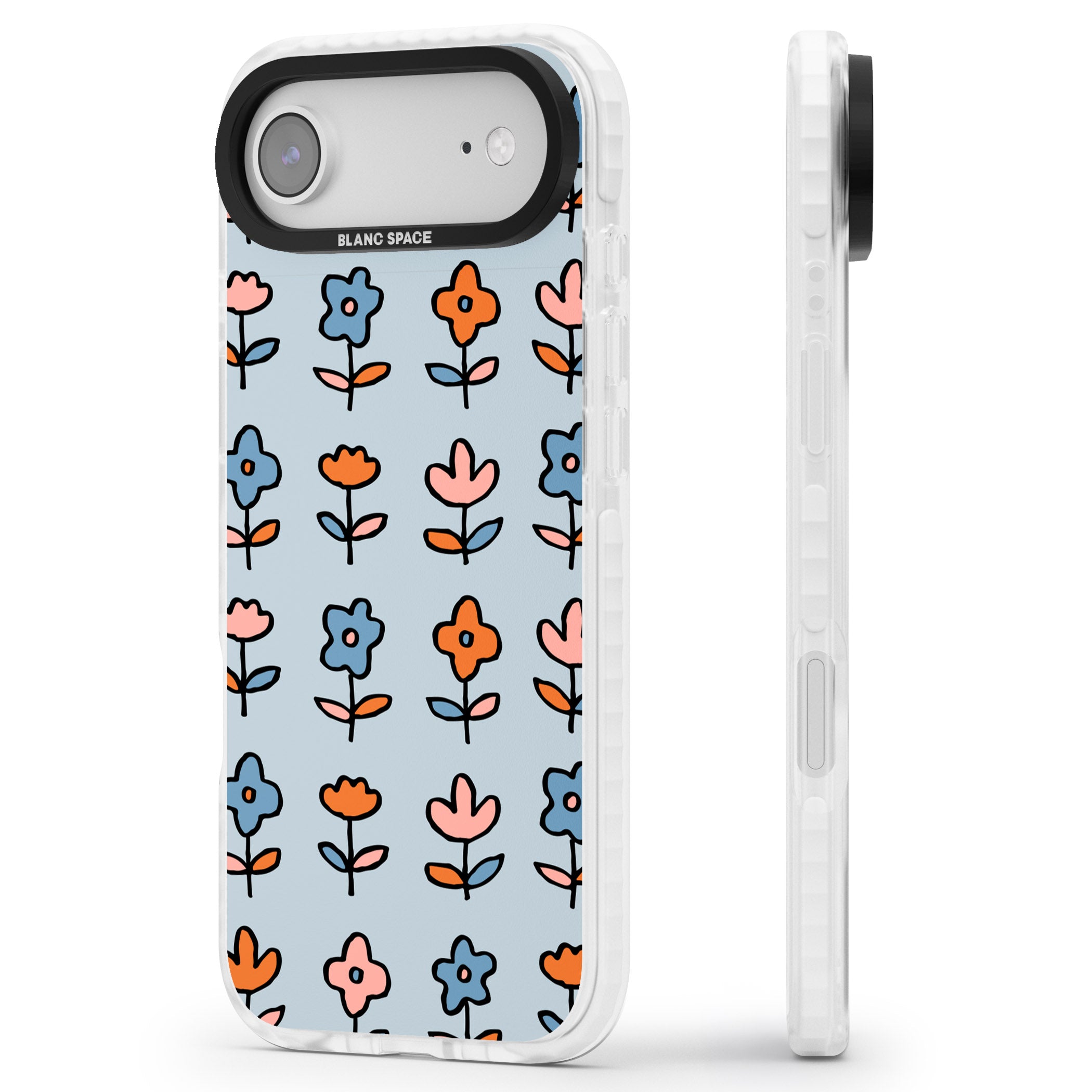 Vintage Floral Array iPhone 17 Air Impact Clear Phone Case Side Profile