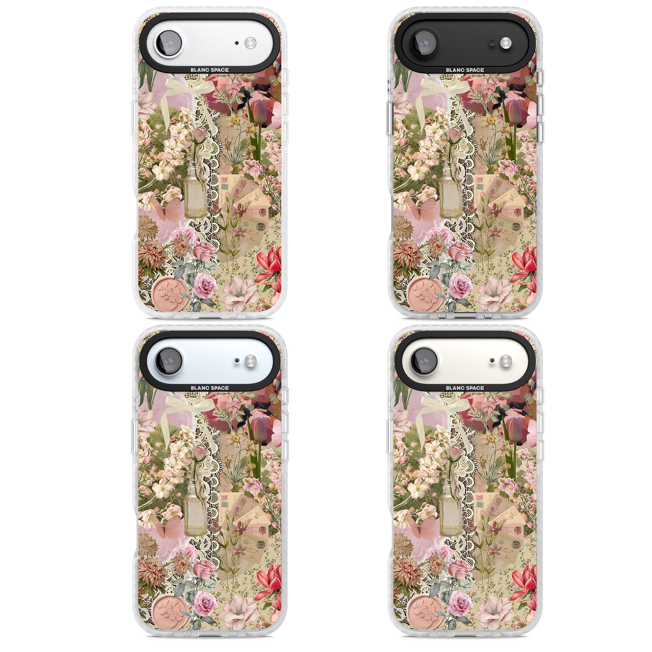Soft Pink Flower Collage iPhone 17 Air Impact Clear Phone Case APT Impact Protection