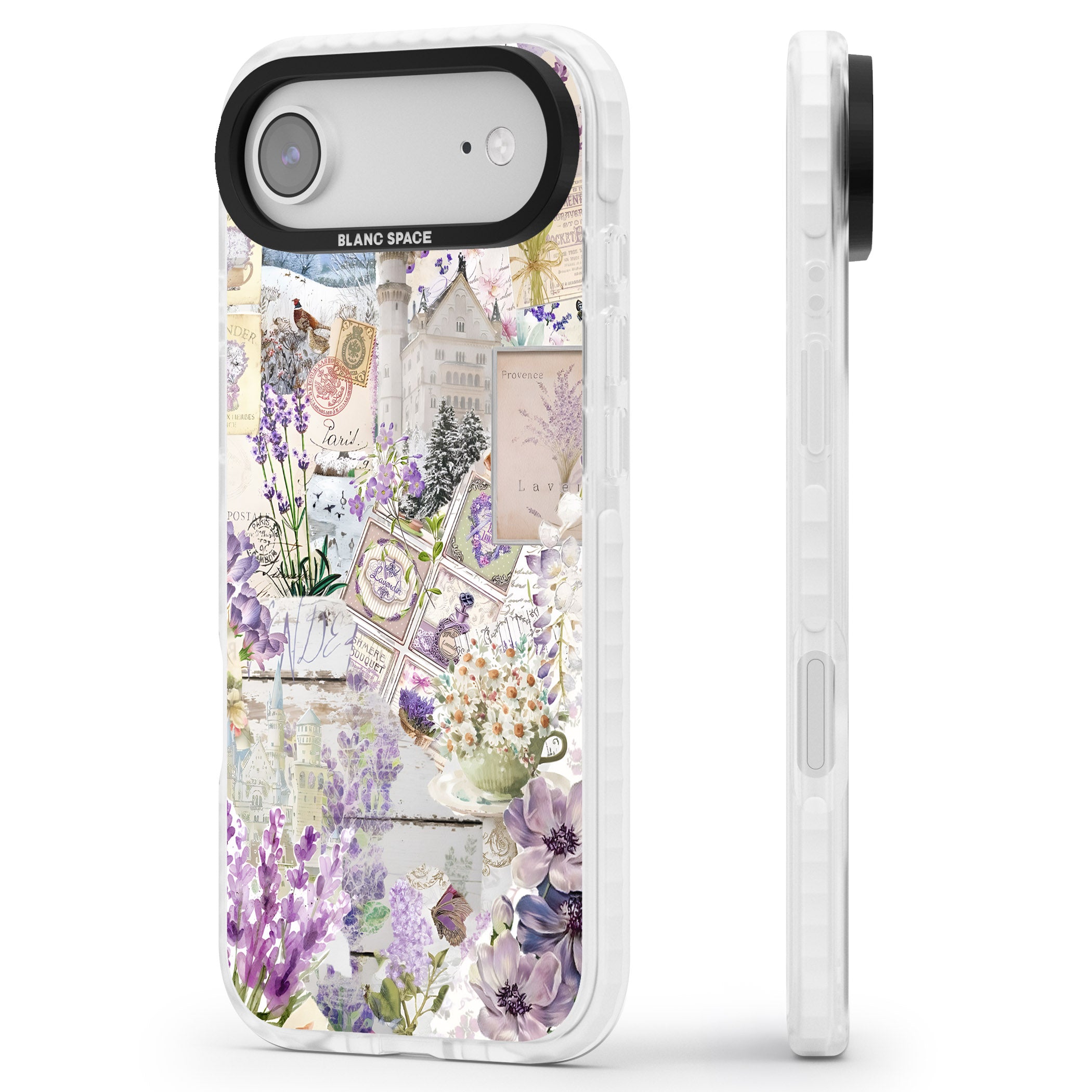 Soft Lavender Collage iPhone 17 Air Impact Clear Phone Case Side Profile