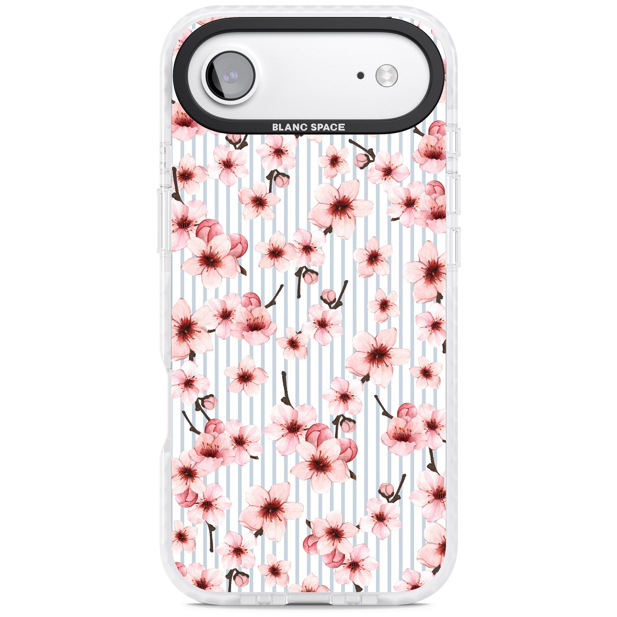 Cherry Blossoms Striped iPhone 17 Air Impact Clear Phone Case