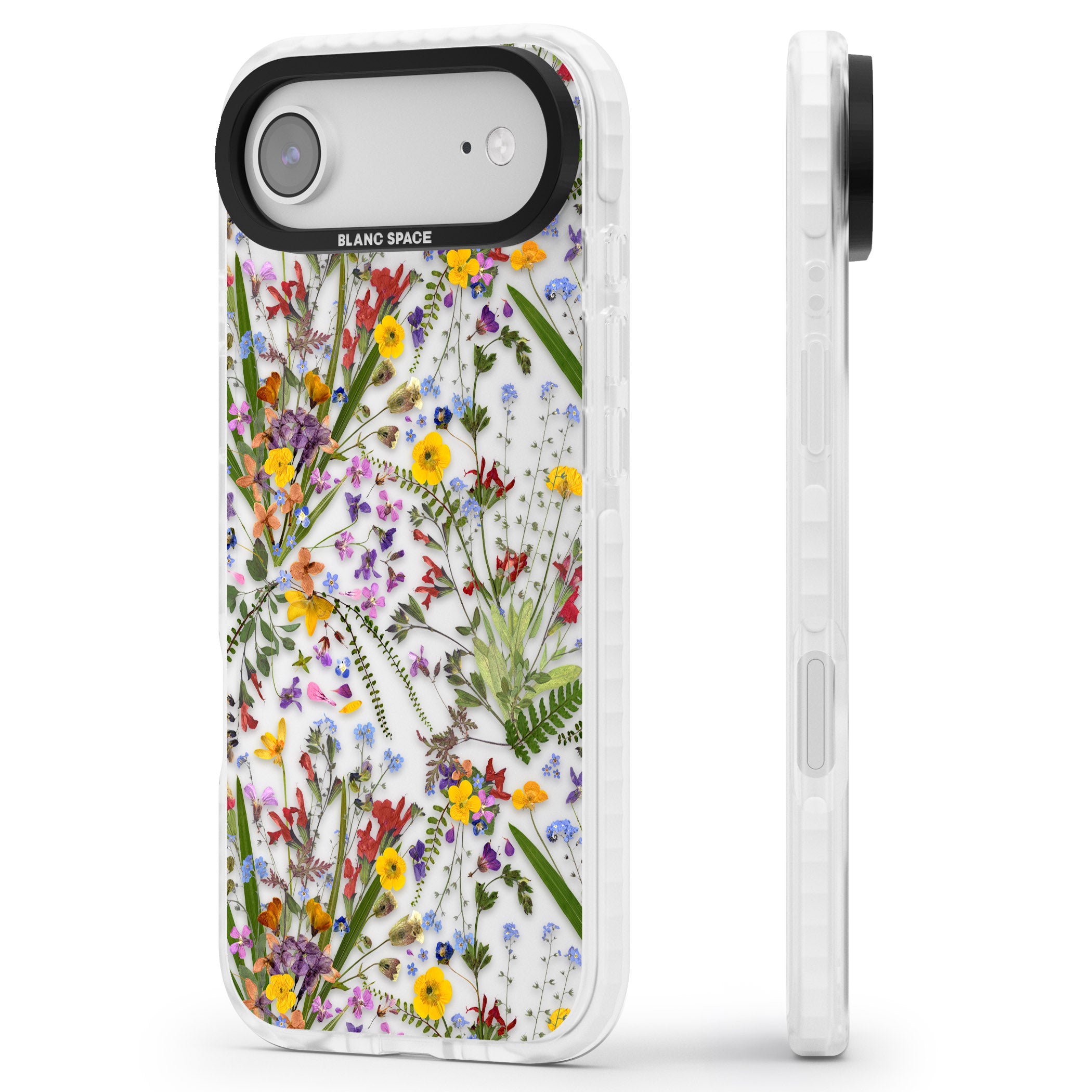 Wildflower & Leaves iPhone 17 Air Impact Clear Phone Case Side Profile