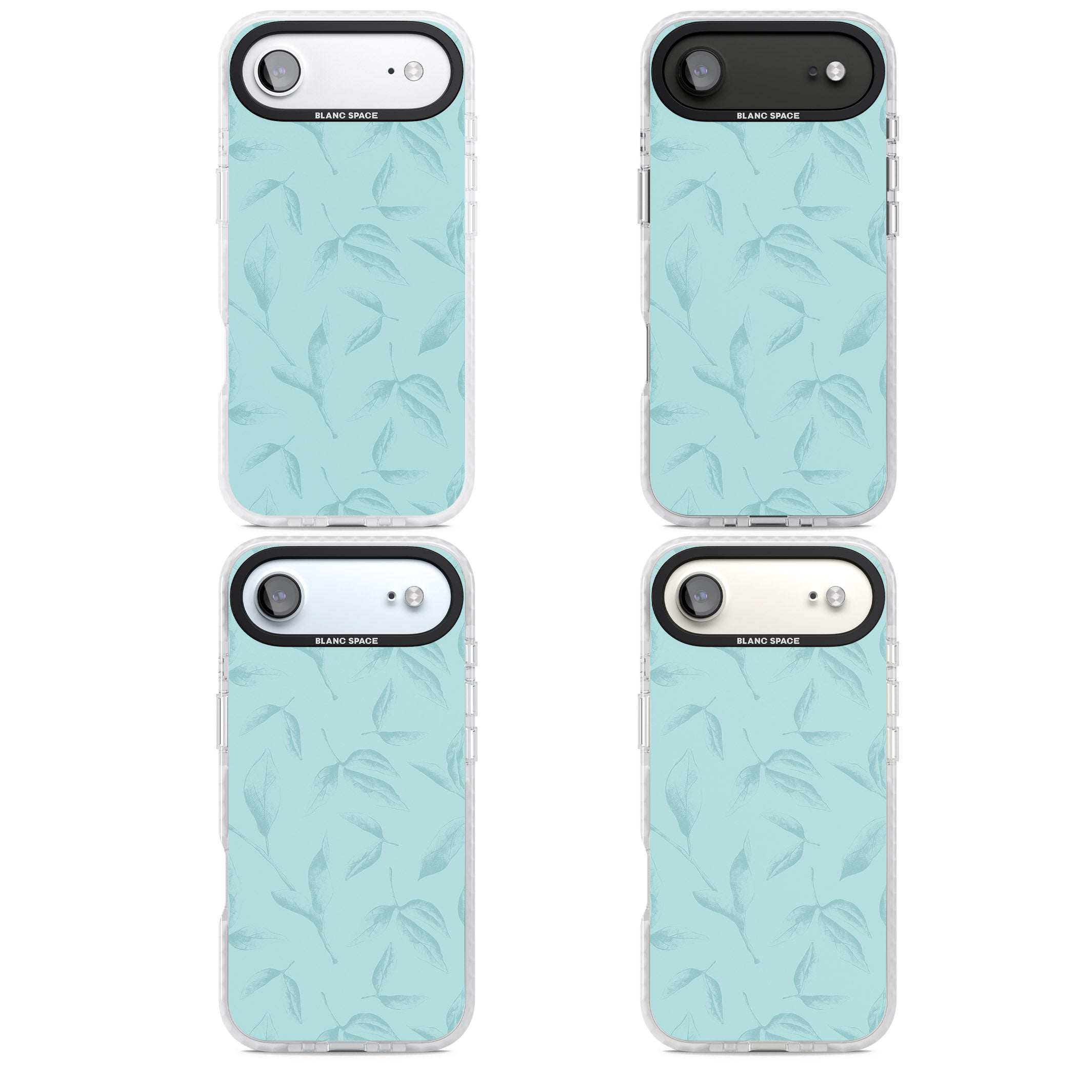 Blue Leaf Botanical iPhone 17 Air Impact Clear Phone Case APT Impact Protection