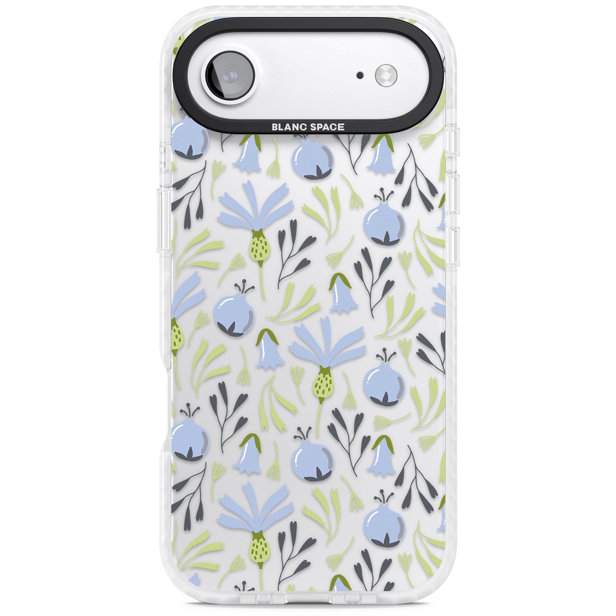 Blue Flora Bloom iPhone 17 Air Impact Clear Phone Case