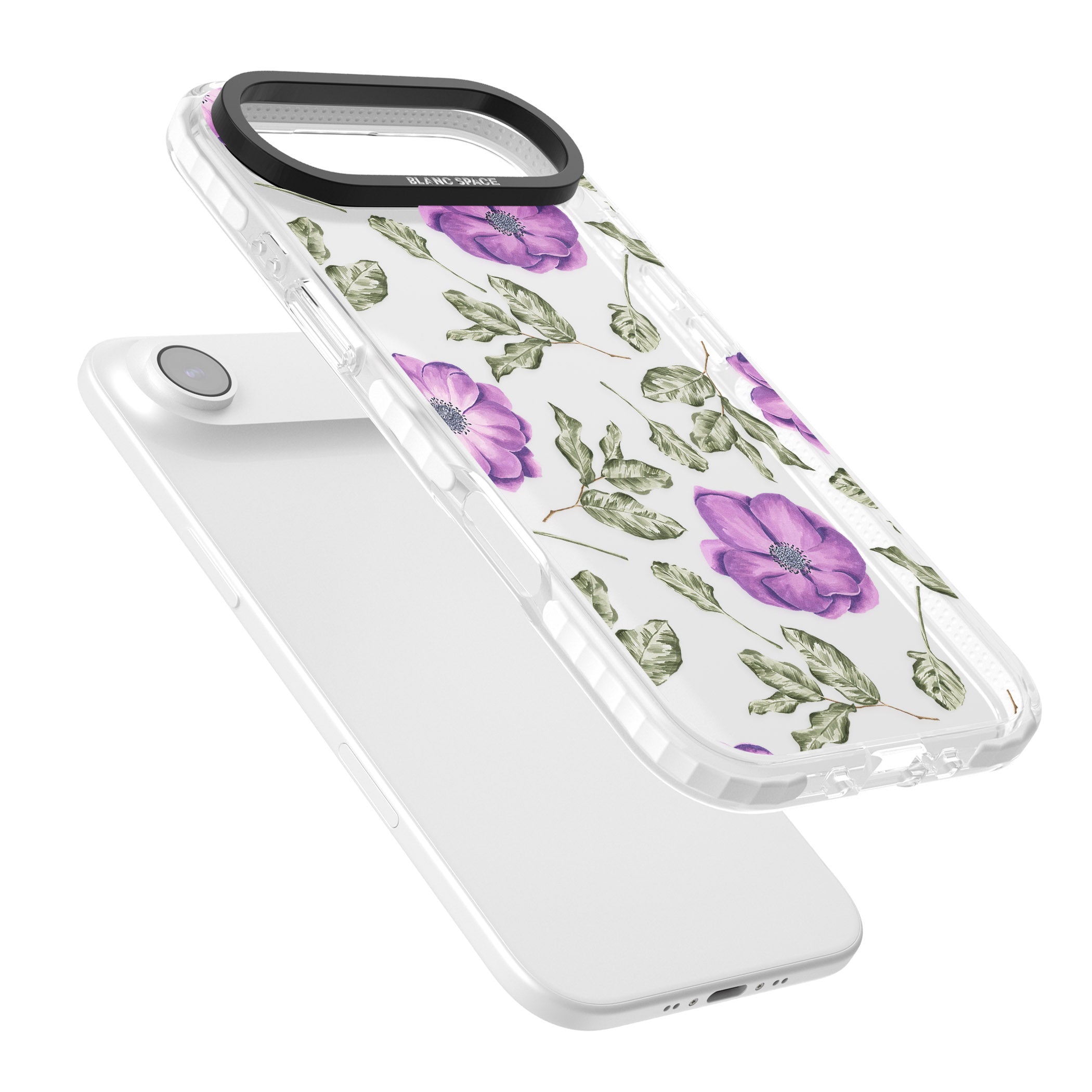 Purple Bloom Floral iPhone 17 Air Impact Clear Phone Case Colours