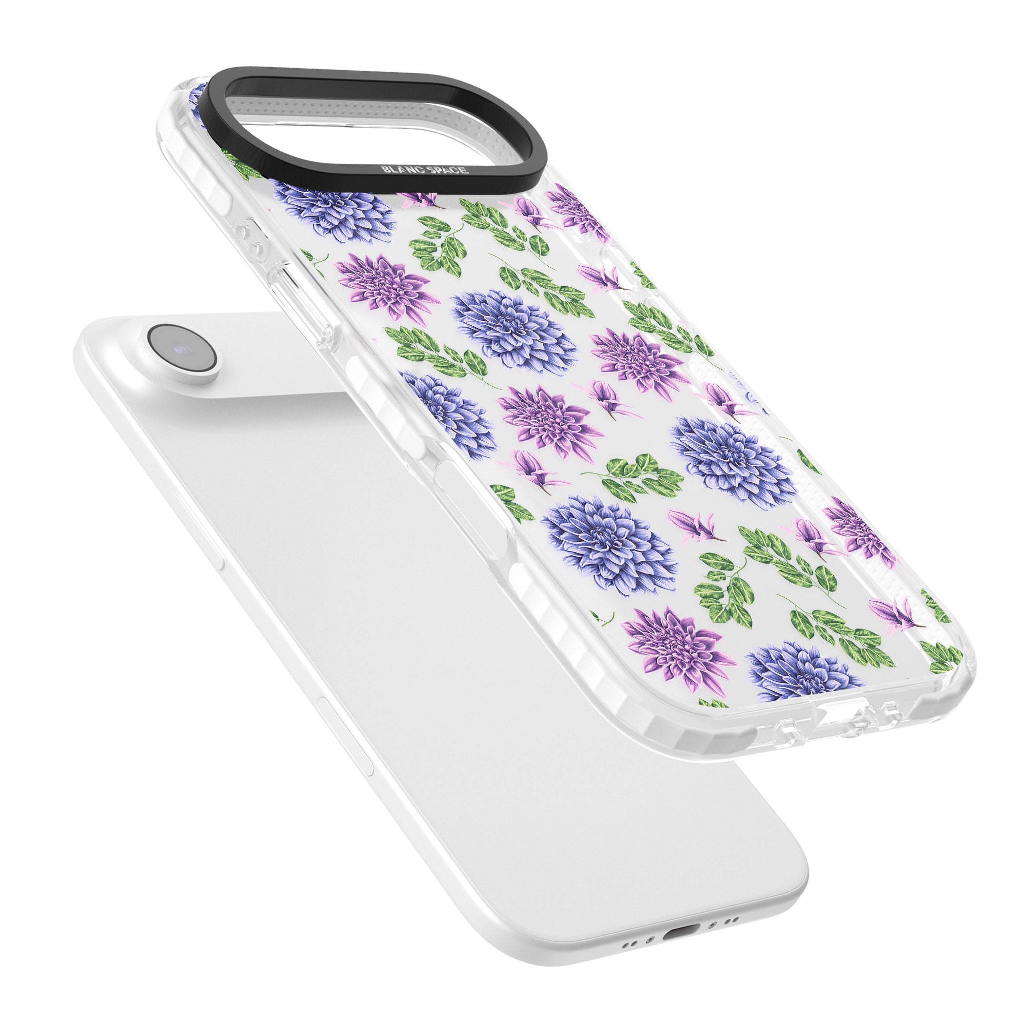 Purple Dahlias Floral iPhone 17 Air Impact Clear Phone Case Colours