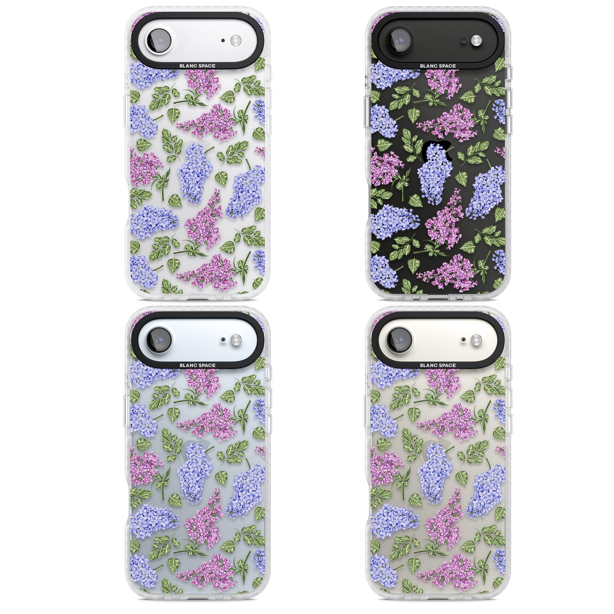 Purple Blossoms Transparent Floral iPhone 17 Air Impact Clear Phone Case APT Impact Protection