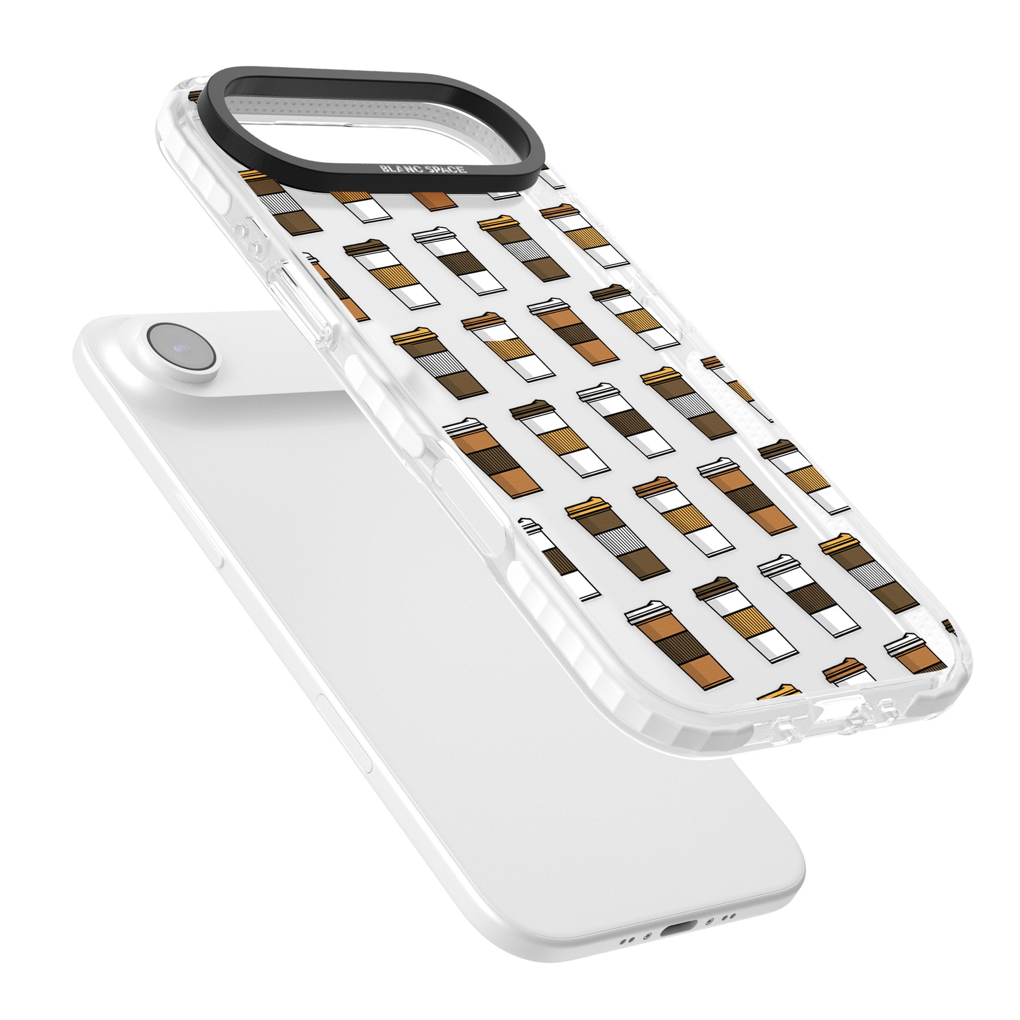 Coffee Cup Pattern iPhone 17 Air Impact Clear Phone Case Colours