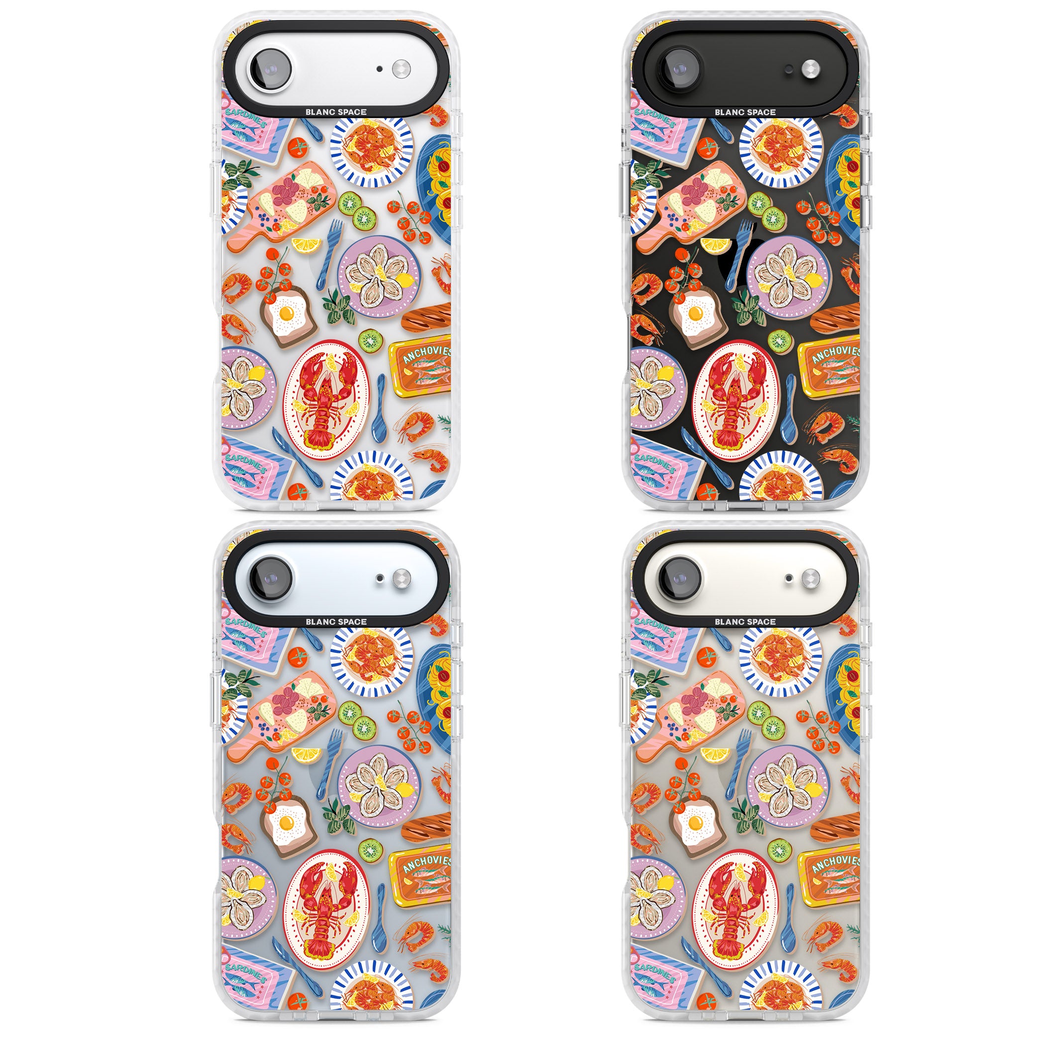 Seafood Pattern iPhone 17 Air Impact Clear Phone Case APT Impact Protection