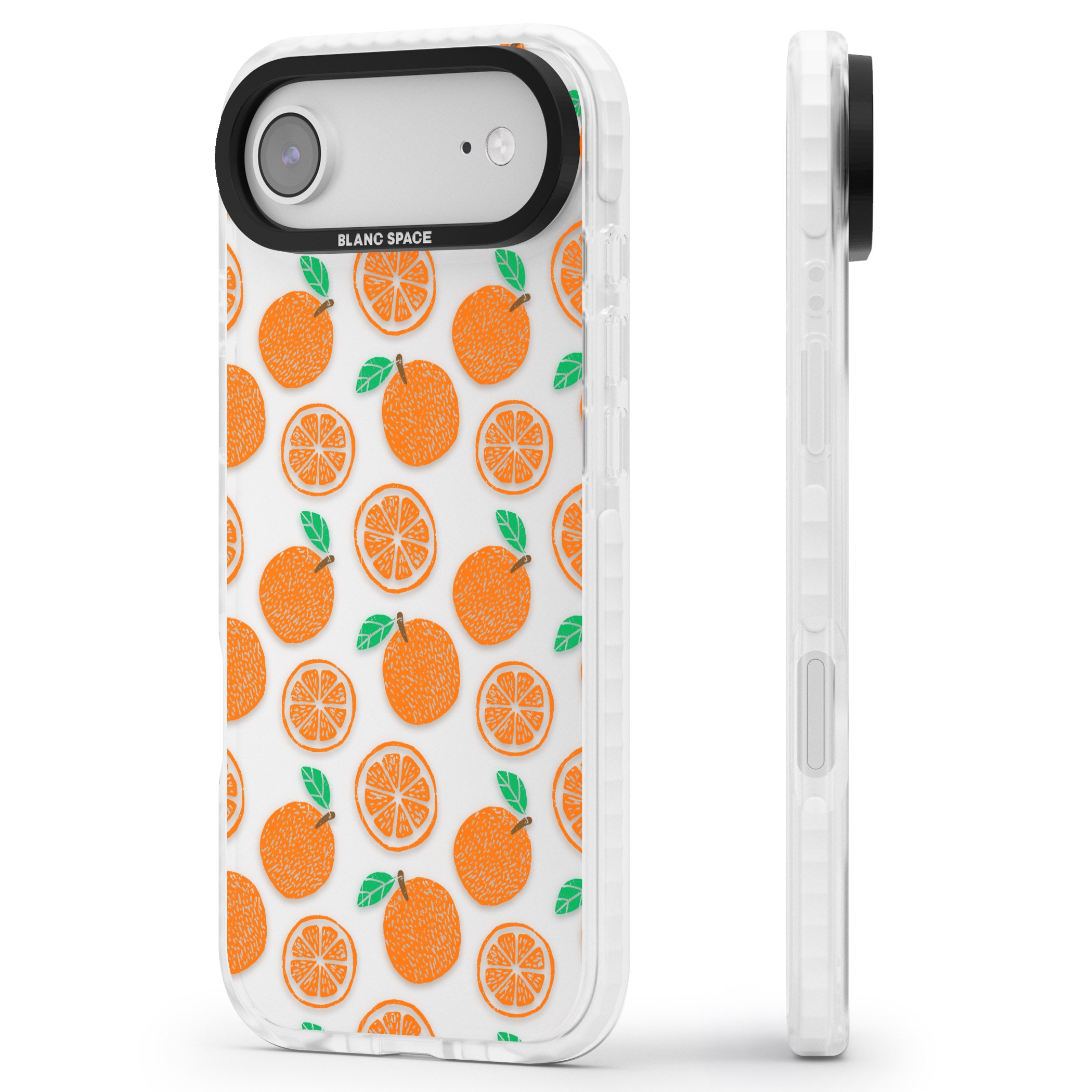 Orange Pattern iPhone 17 Air Impact Clear Phone Case Side Profile
