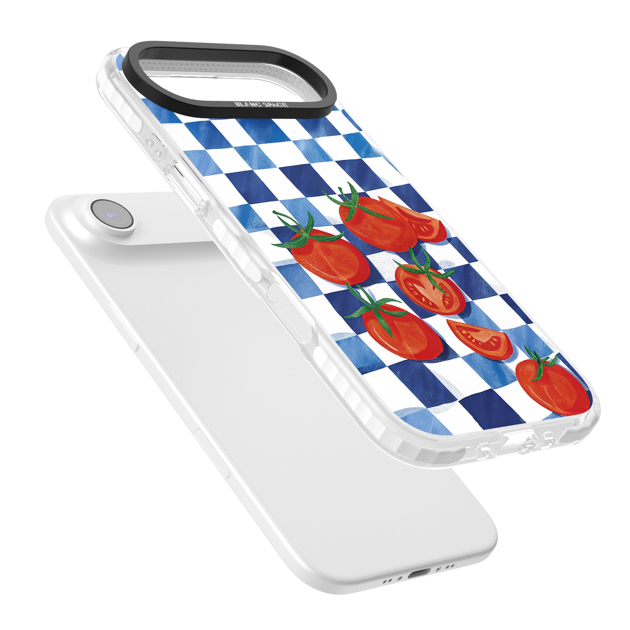 Blue Picnic Blanket & Tomatoes iPhone 17 Air Impact Clear Phone Case Colours