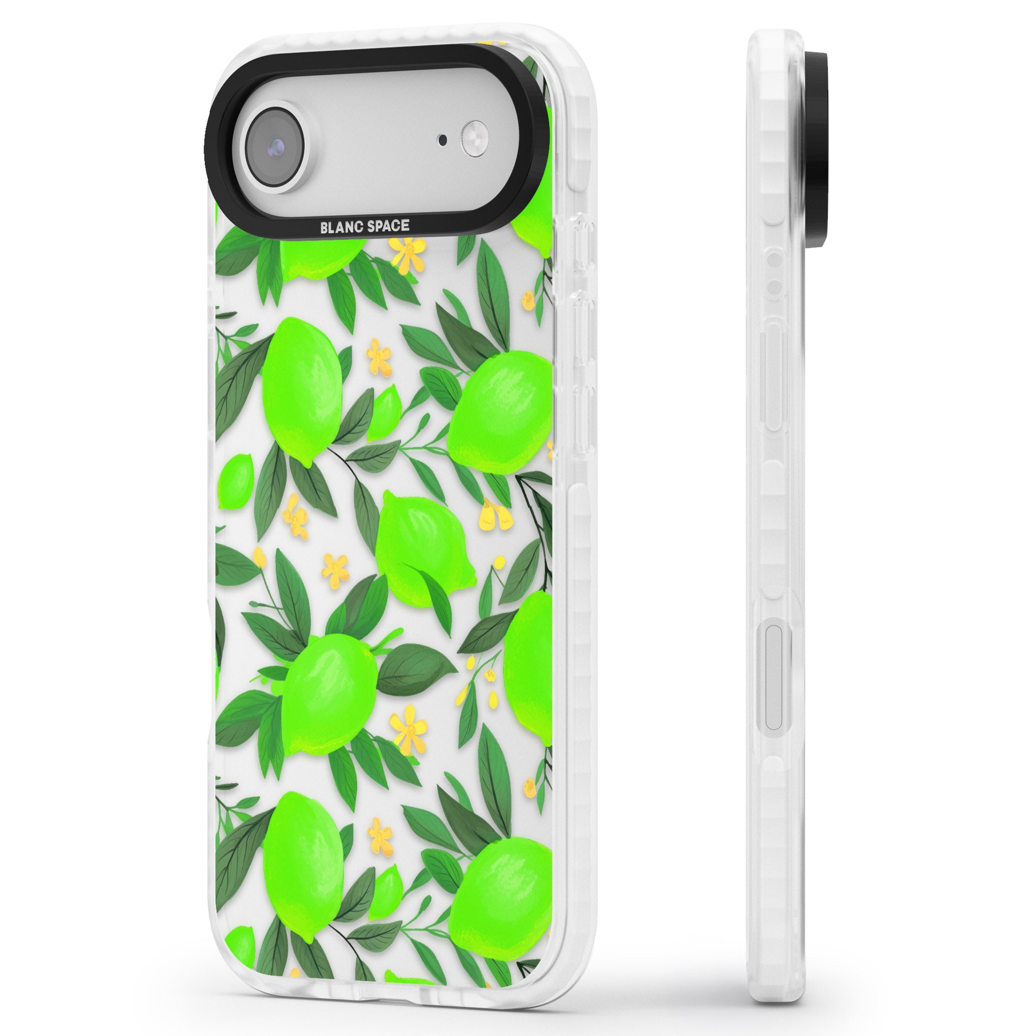 Lime Pattern iPhone 17 Air Impact Clear Phone Case Side Profile