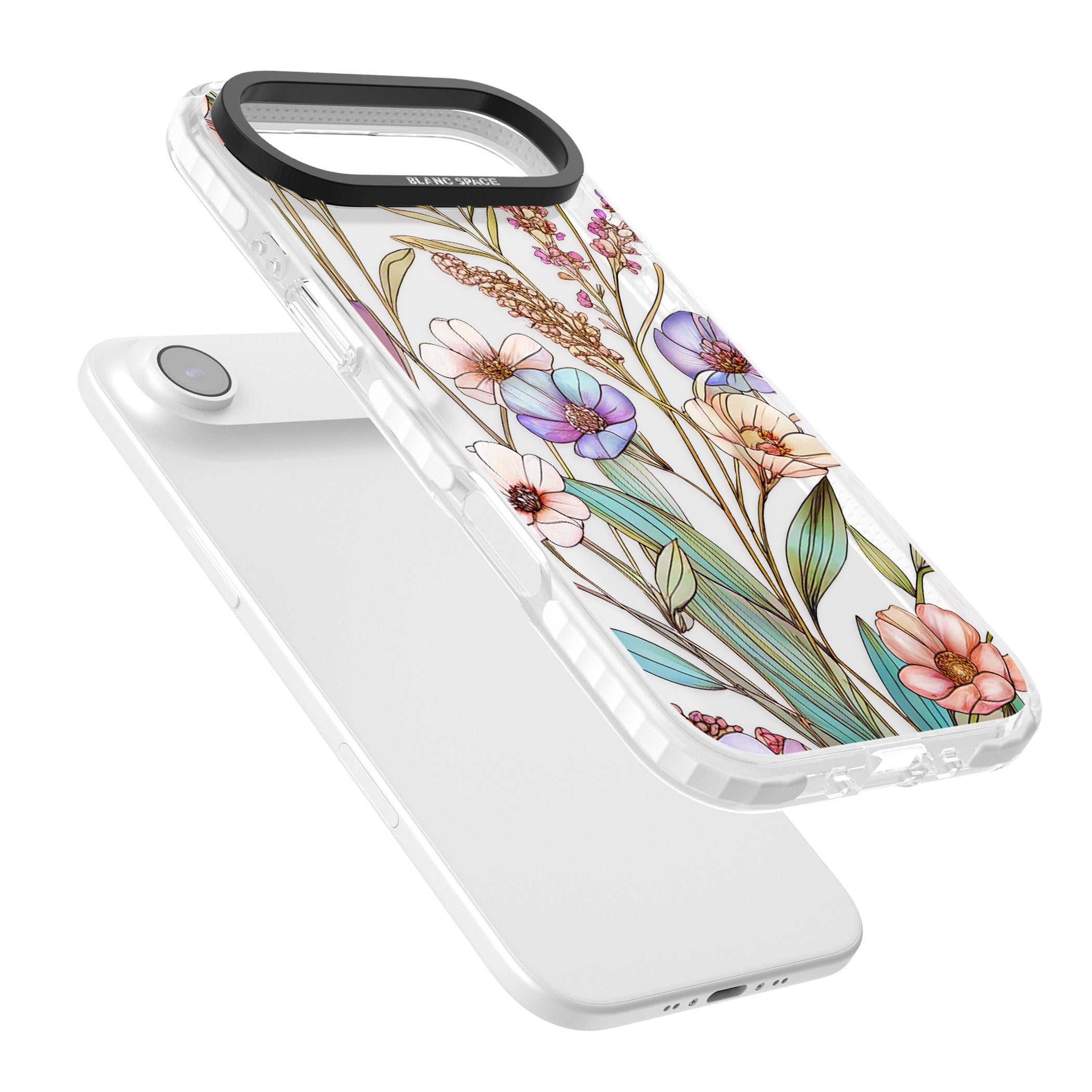 Glass Summer Flowers iPhone 17 Air Impact Clear Phone Case Colours