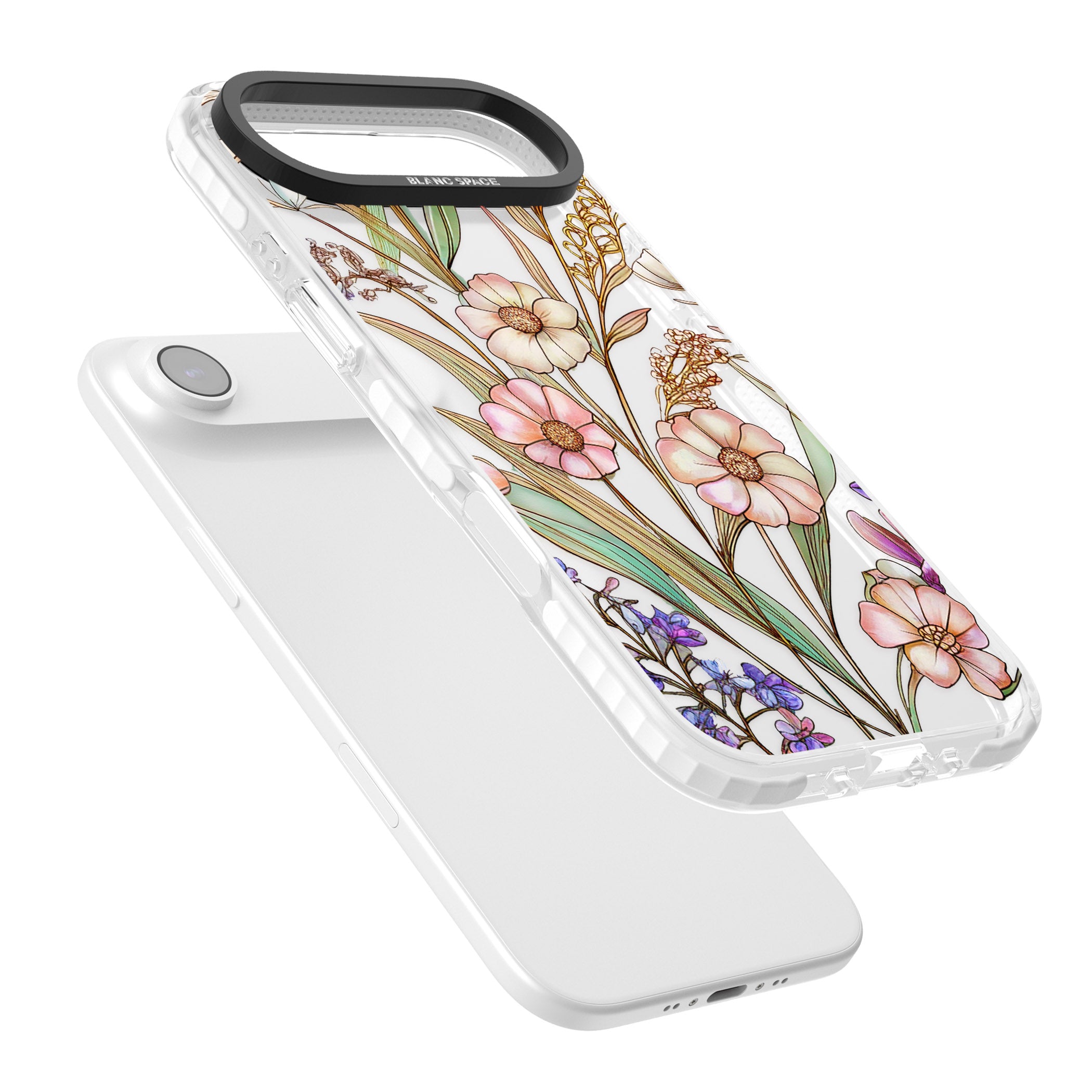 Glass Spring Flowers iPhone 17 Air Impact Clear Phone Case Colours