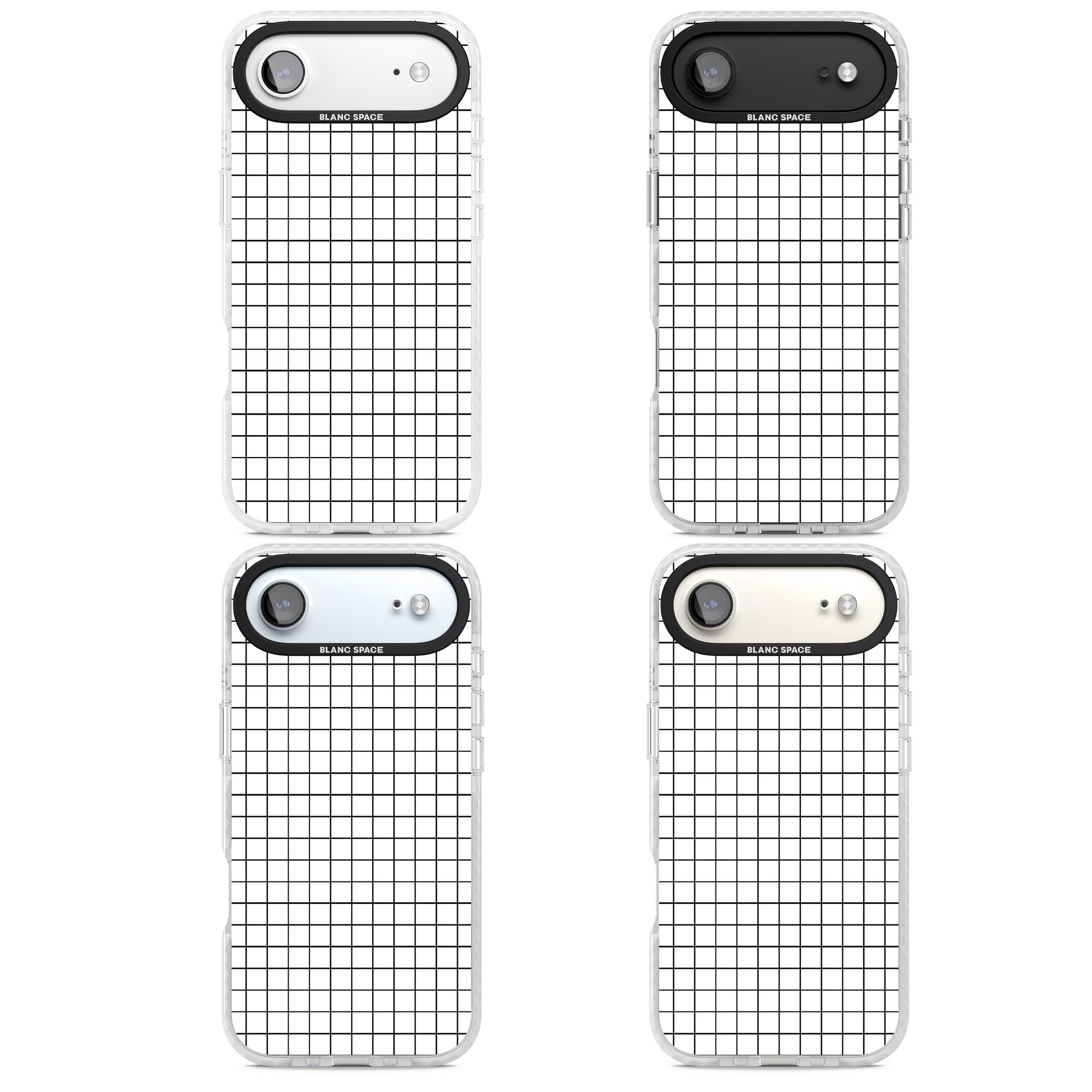 Minimal Black Grid iPhone 17 Air Impact Clear Phone Case APT Impact Protection