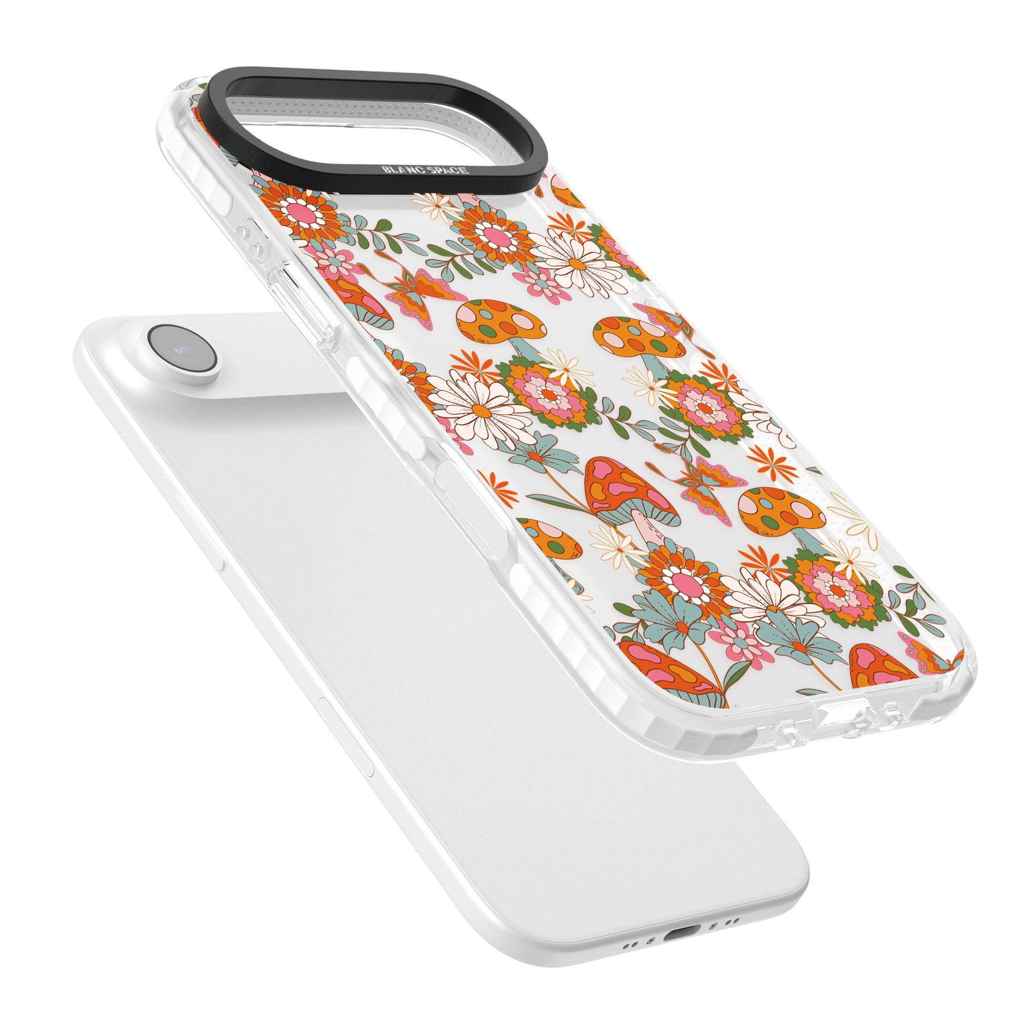 Groovy Shrooms & Flowers iPhone 17 Air Impact Clear Phone Case Colours