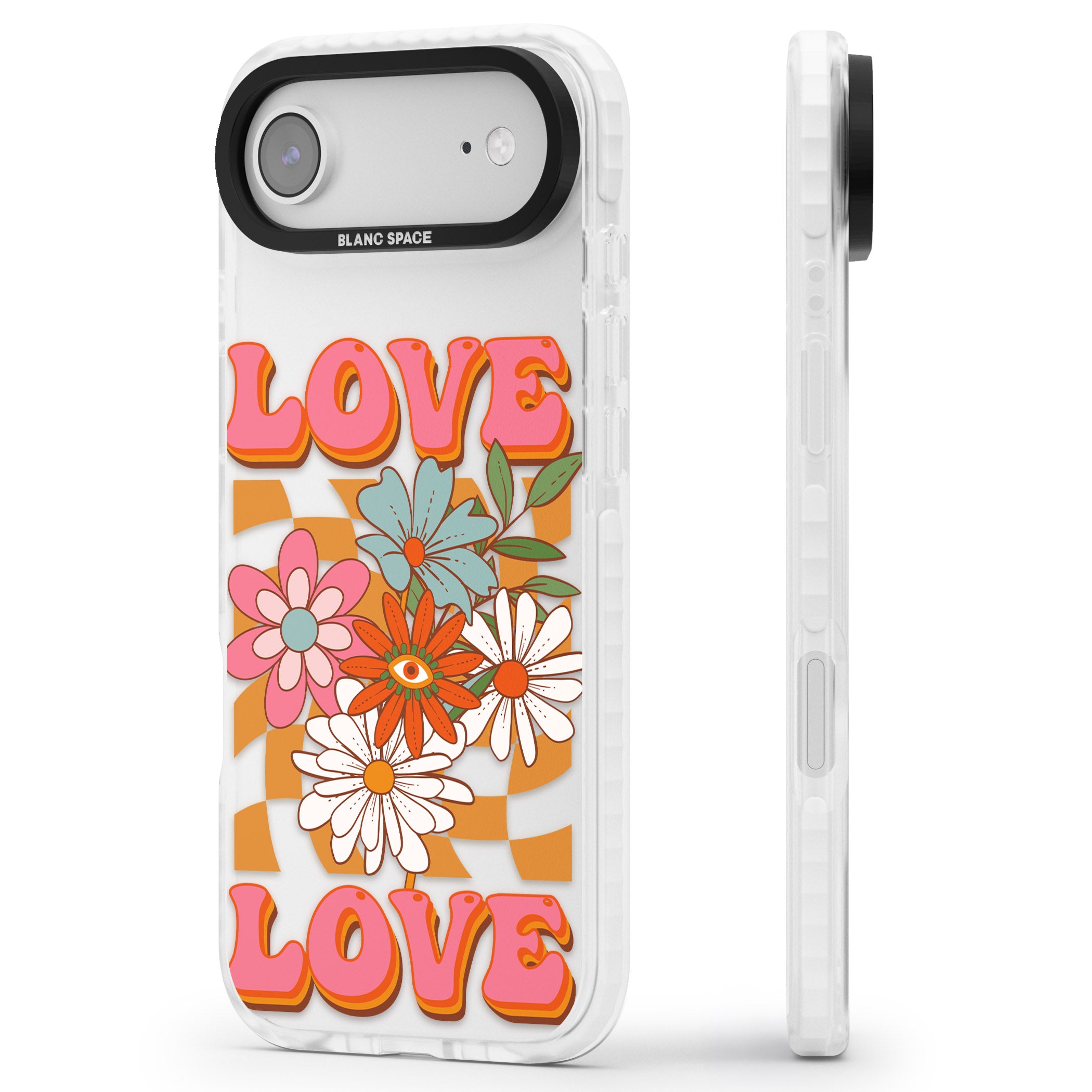 Love Bloom iPhone 17 Air Impact Clear Phone Case Side Profile