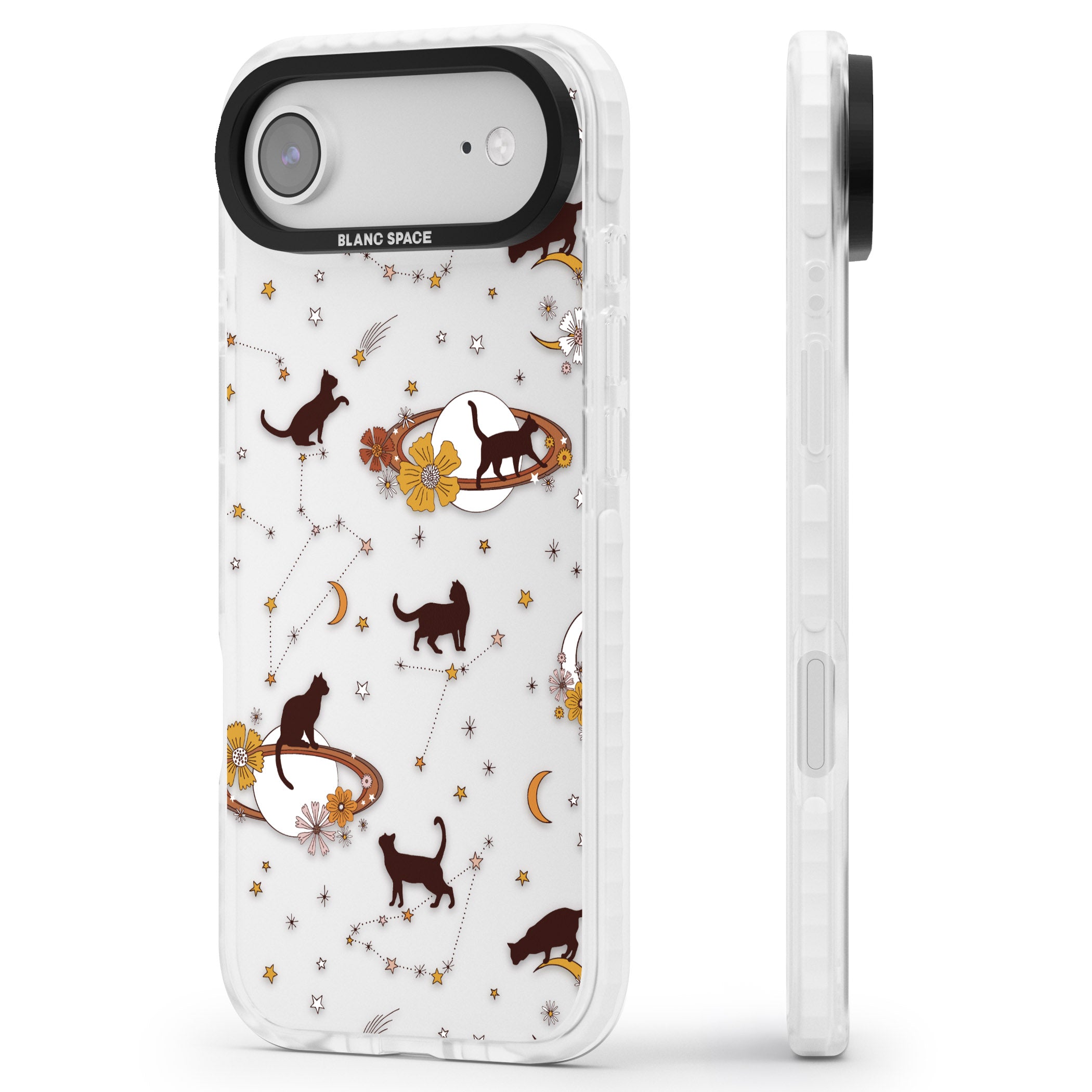Halloween Cats And Astrology iPhone 17 Air Impact Clear Phone Case Side Profile