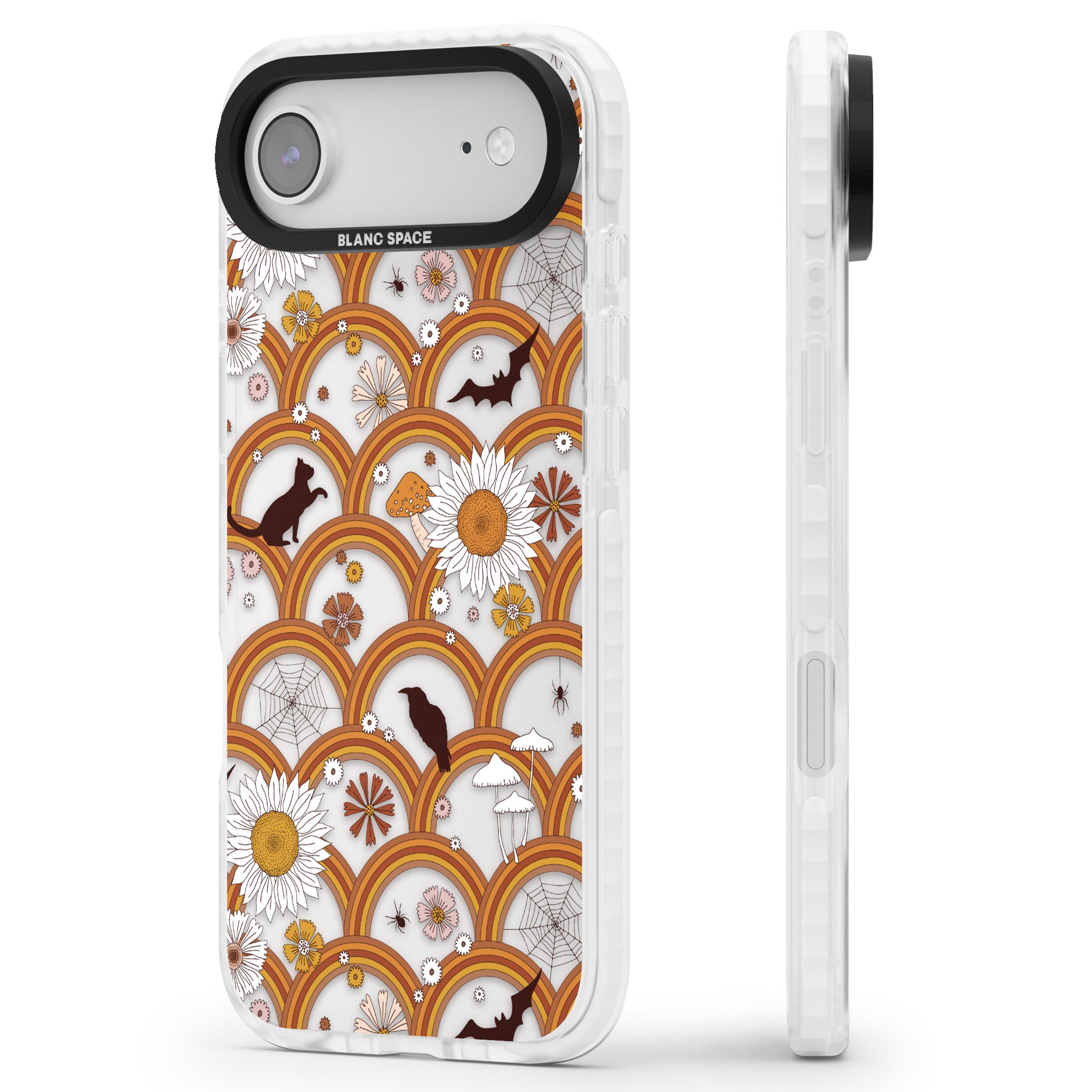 Halloween Rainbows iPhone 17 Air Impact Clear Phone Case Side Profile