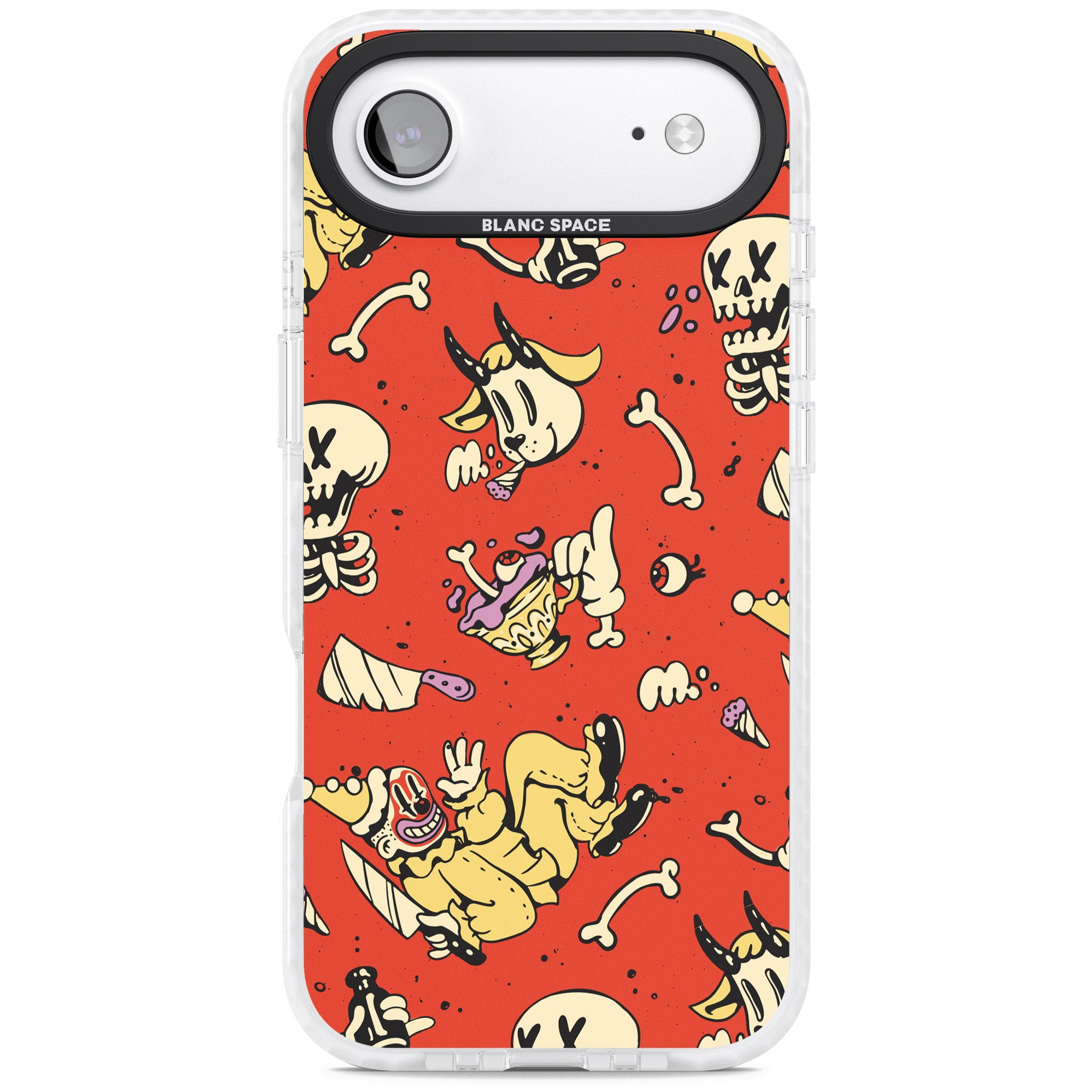 Red Retro Halloween Pattern iPhone 17 Air Impact Clear Phone Case