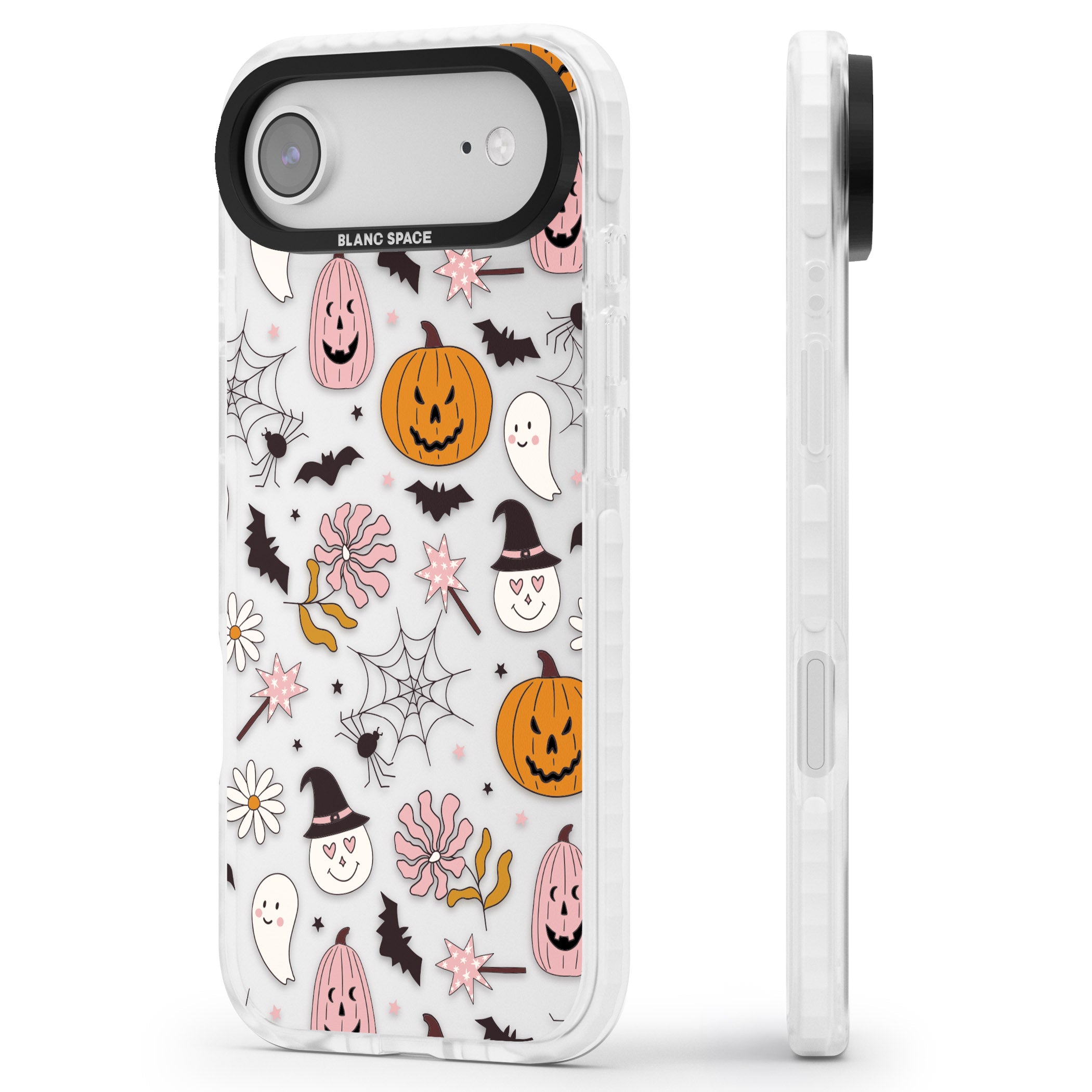 Spooky Mix iPhone 17 Air Impact Clear Phone Case Side Profile