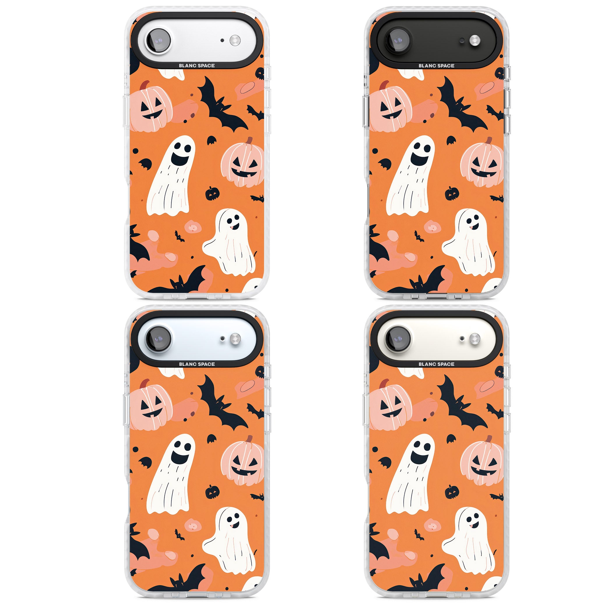 Orange Halloween Pattern iPhone 17 Air Impact Clear Phone Case APT Impact Protection