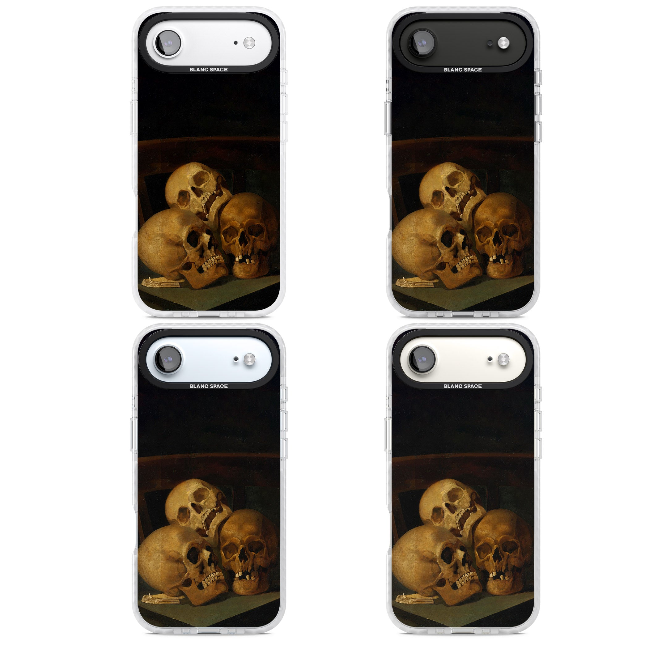 Still Life Of Three Skulls iPhone 17 Air Impact Clear Phone Case APT Impact Protection