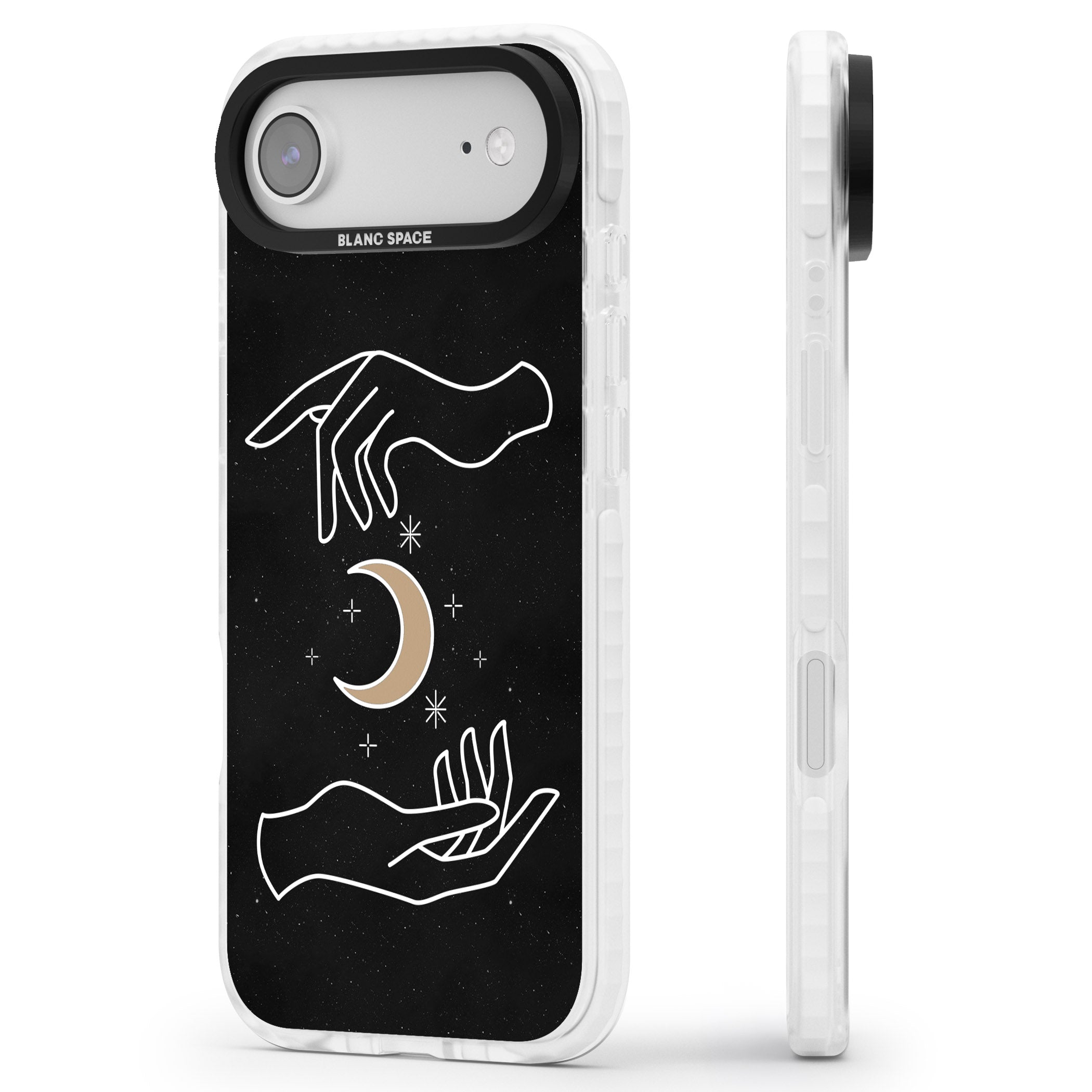Cosmic Hands iPhone 17 Air Impact Clear Phone Case Side Profile