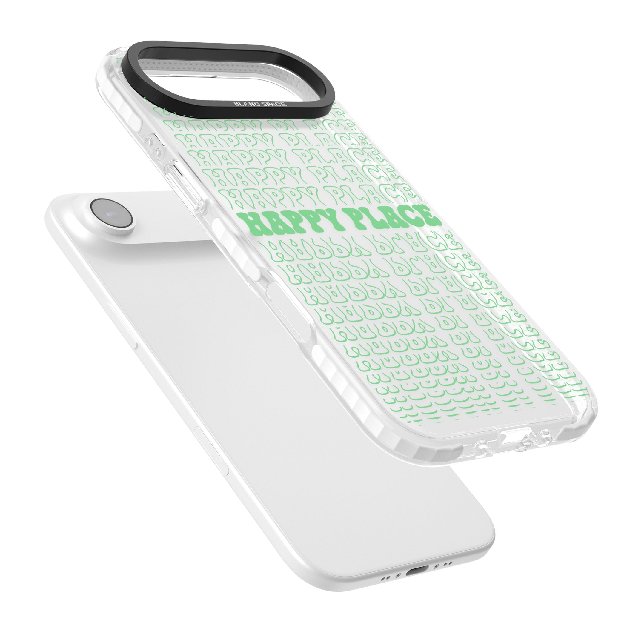 Happy Place (Green) iPhone 17 Air Impact Clear Phone Case Colours