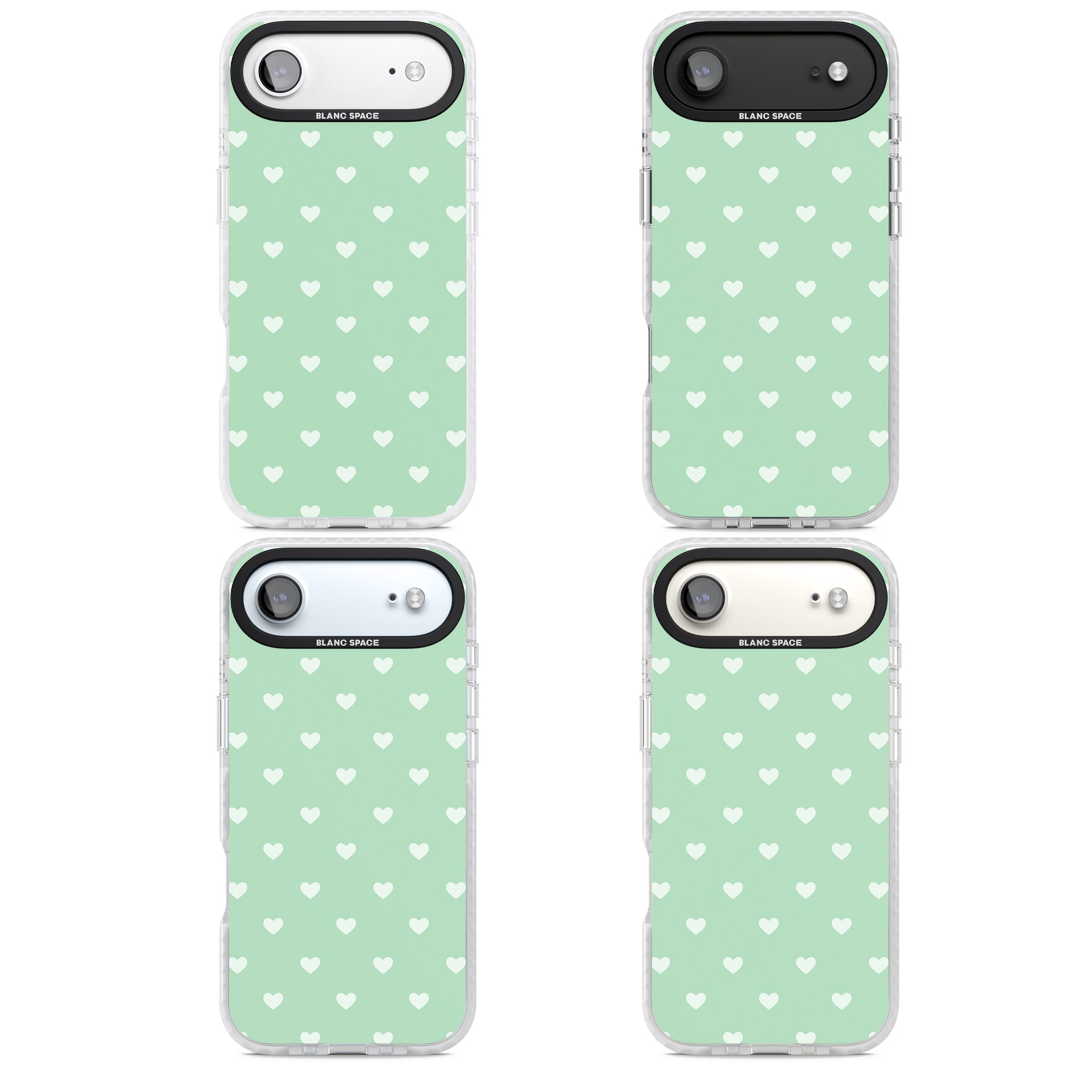 Small Heart Pattern: Green iPhone 17 Air Impact Clear Phone Case APT Impact Protection