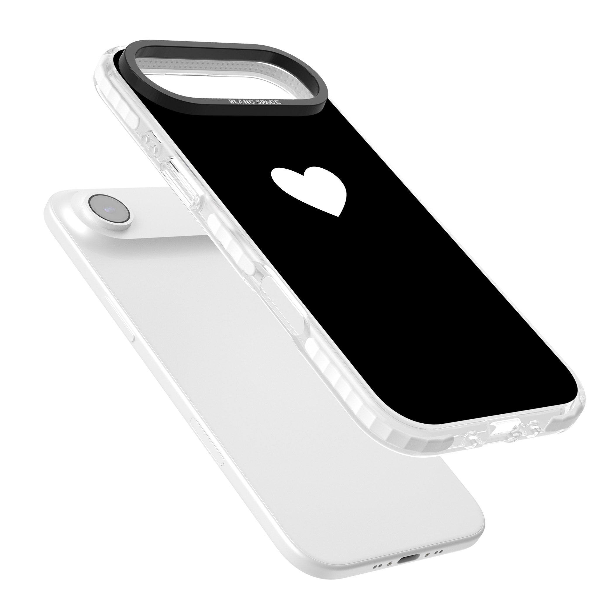 Single Heart Design: White & iPhone 17 Air Impact Clear Phone Case Colours