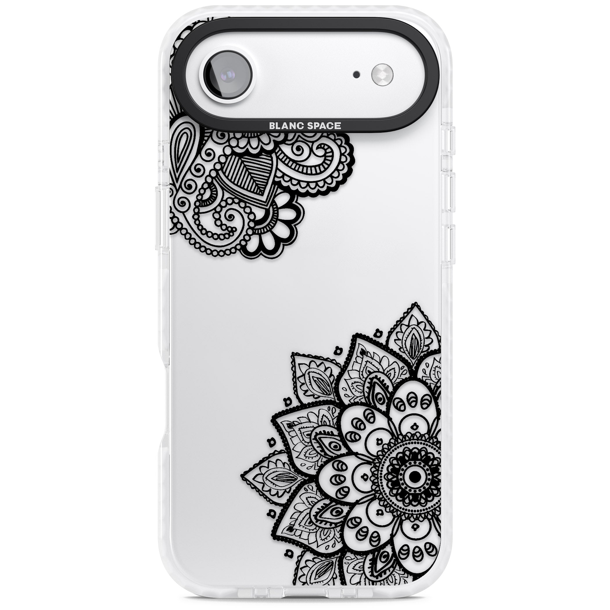 Black Henna Florals iPhone 17 Air Impact Clear Phone Case