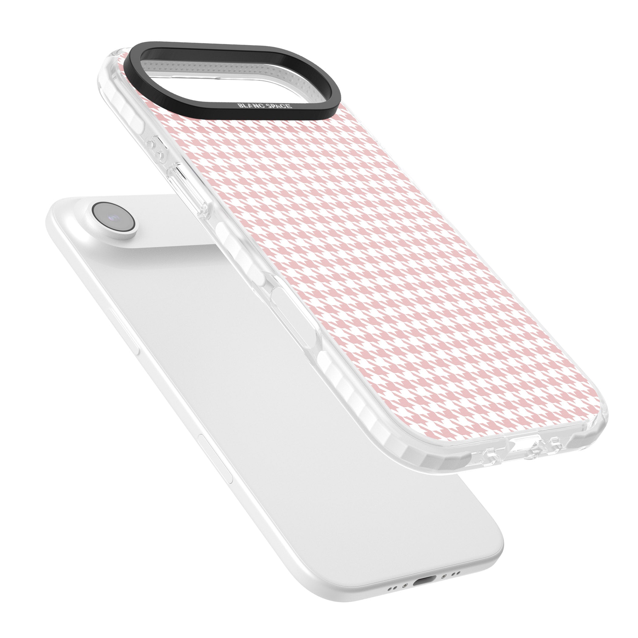 Pink Houndstooth Pattern iPhone 17 Air Impact Clear Phone Case Colours
