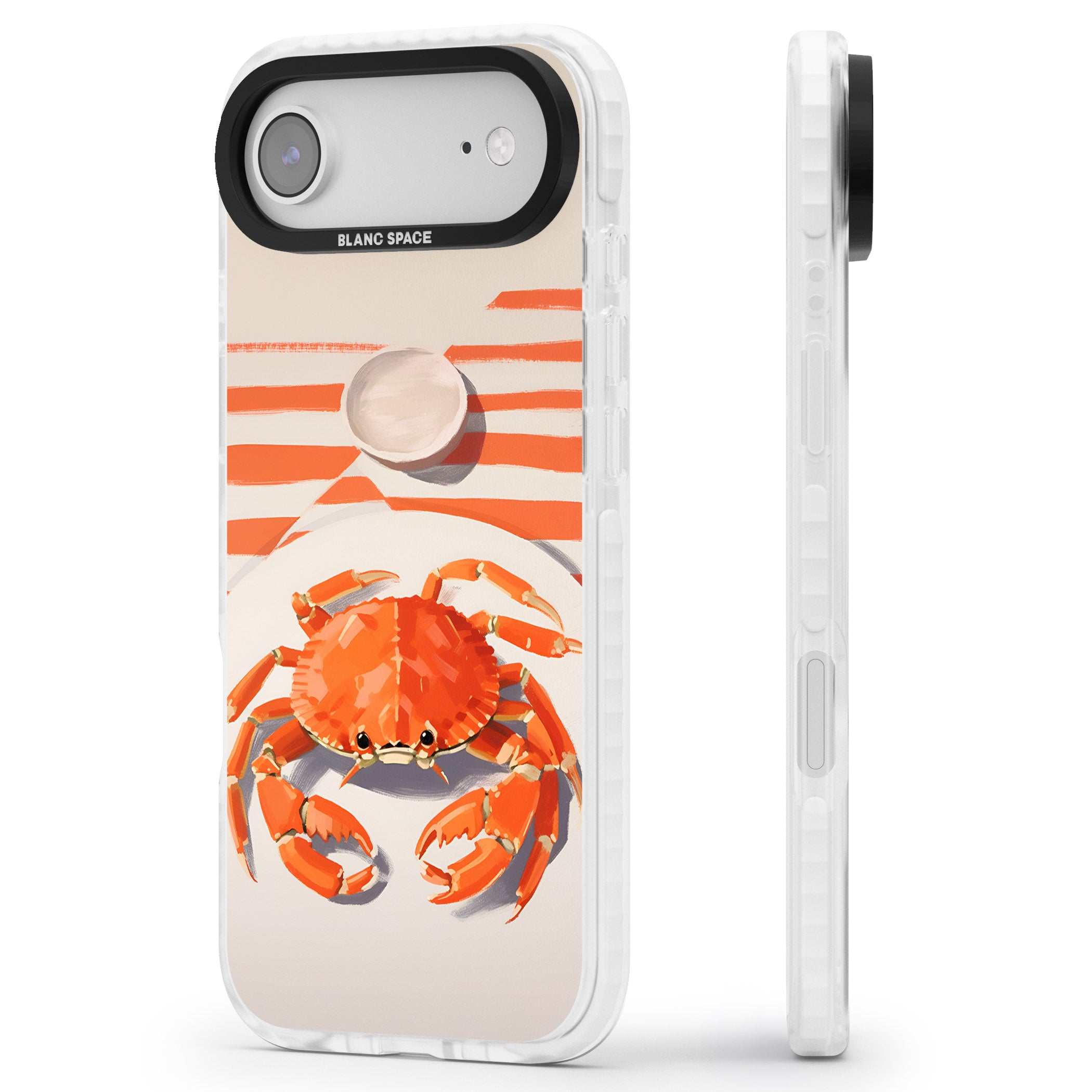 Beach Crab iPhone 17 Air Impact Clear Phone Case Side Profile