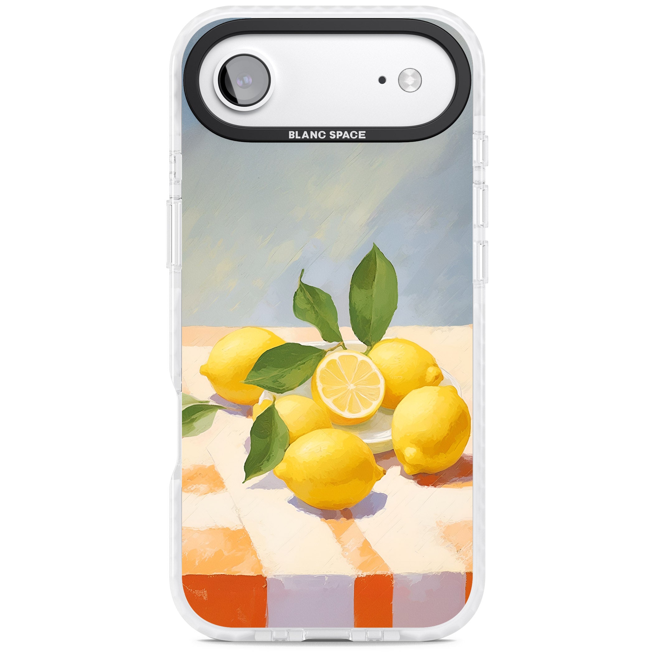 Lemons on Checkered Cloth iPhone 17 Air Impact Clear Phone Case