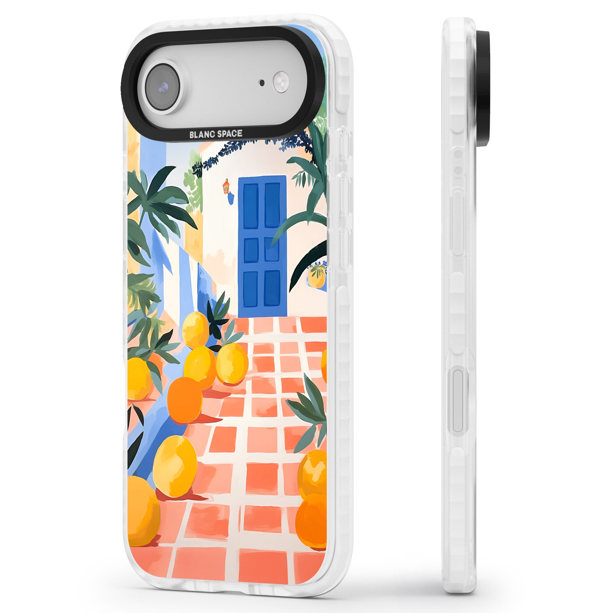 Greek Courtyard iPhone 17 Air Impact Clear Phone Case Side Profile