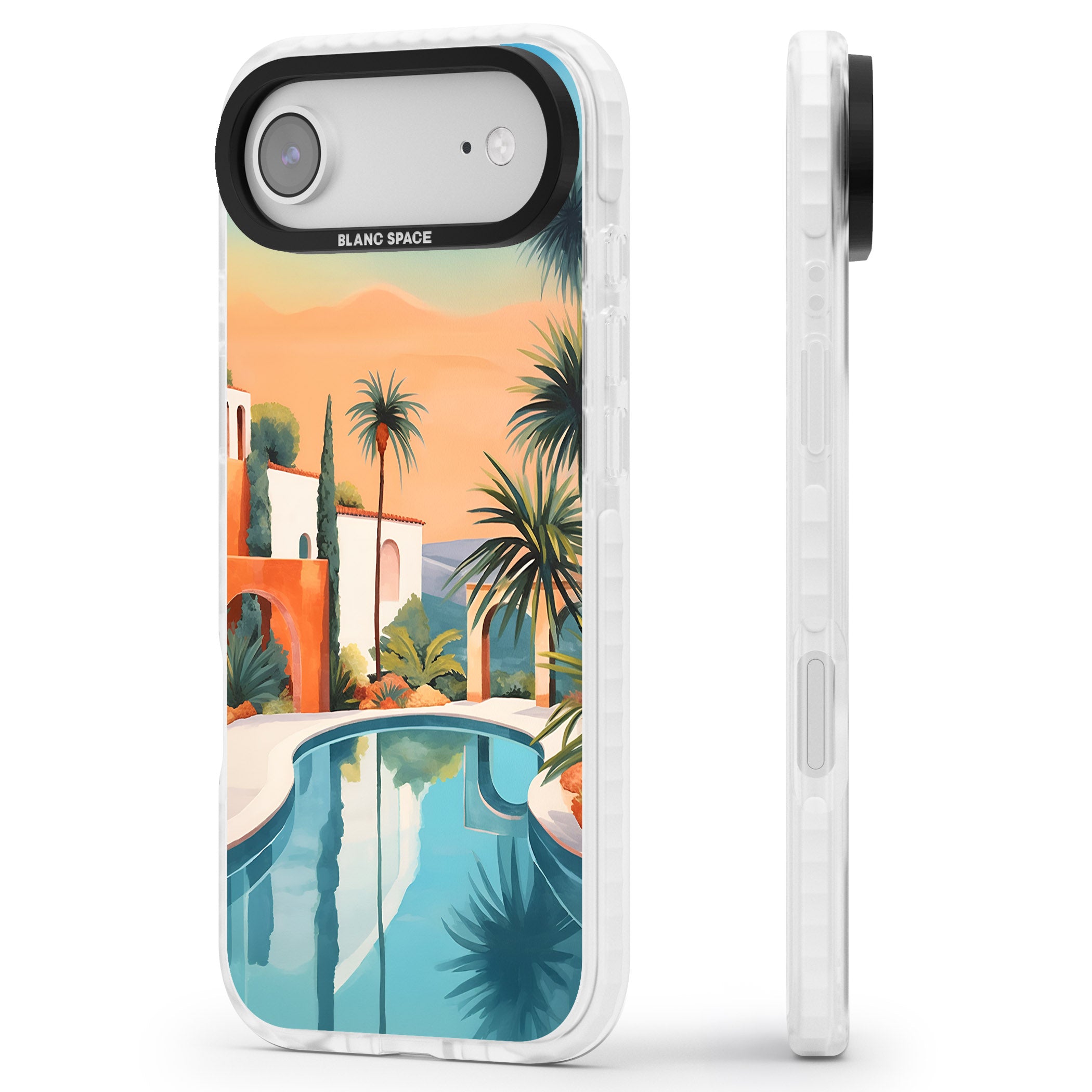 Villa Sunset iPhone 17 Air Impact Clear Phone Case Side Profile