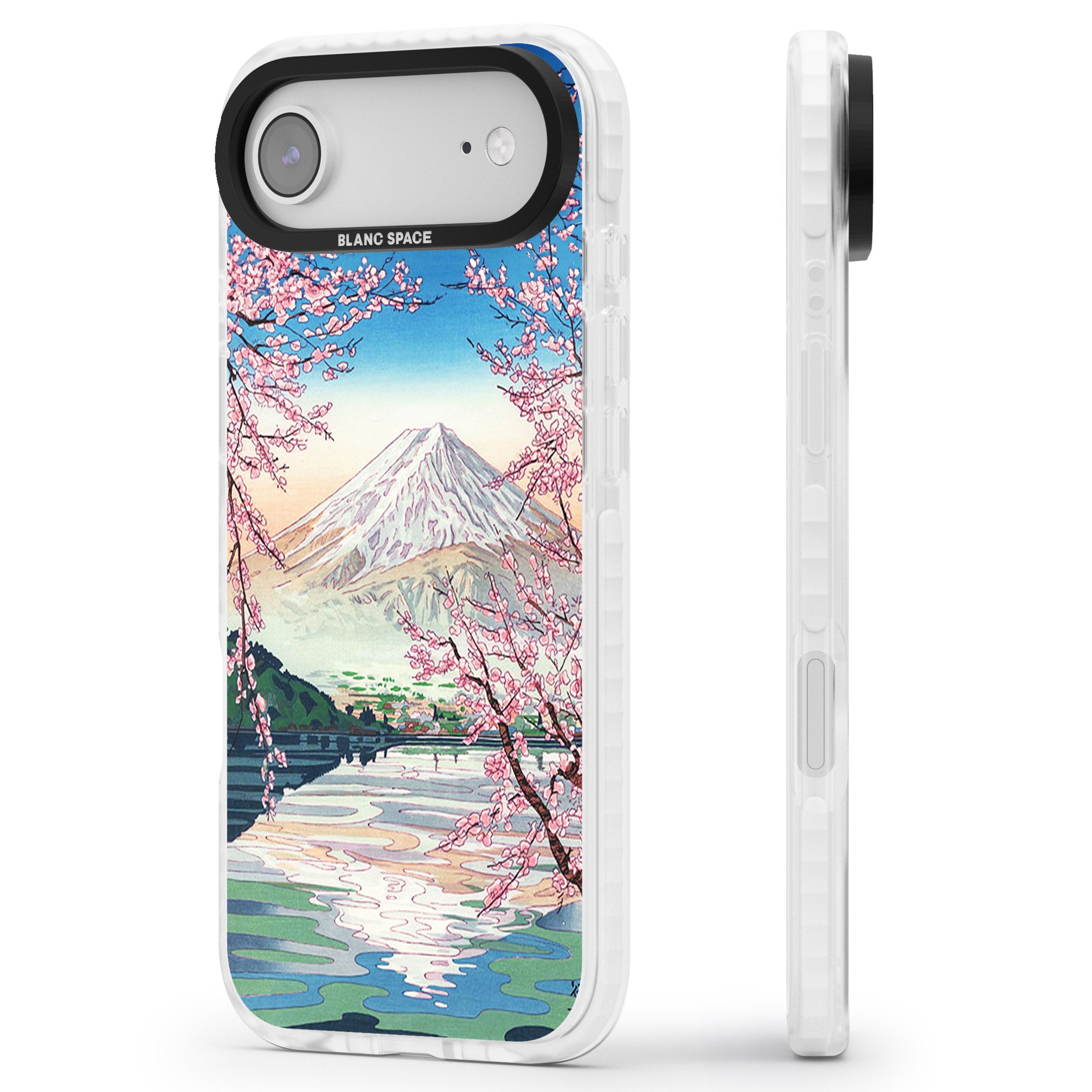 Mt Fuji From Lake Kawaguchi iPhone 17 Air Impact Clear Phone Case Side Profile
