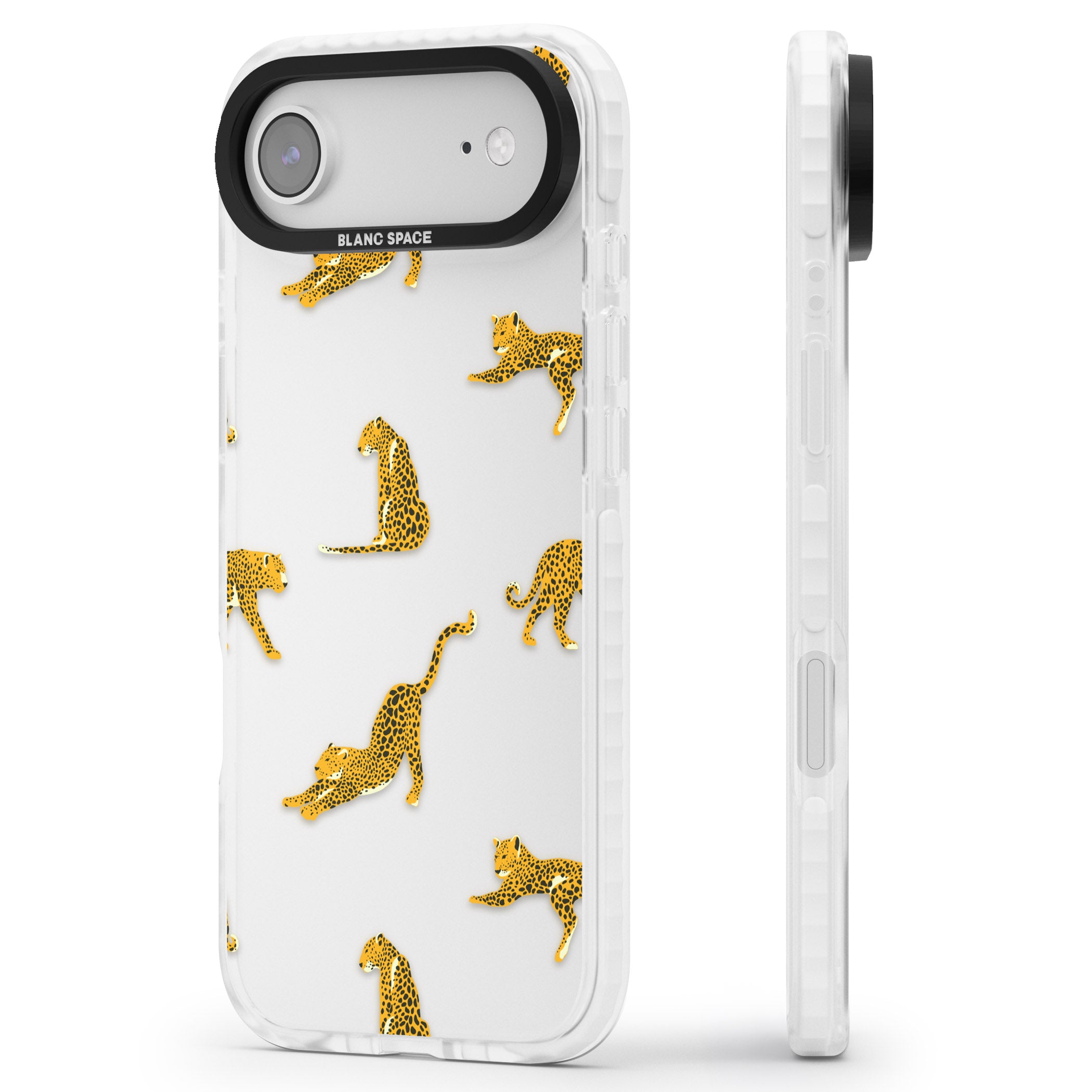 Leopard Spots iPhone 17 Air Impact Clear Phone Case Side Profile